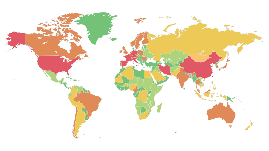 Printable World Map without Labels