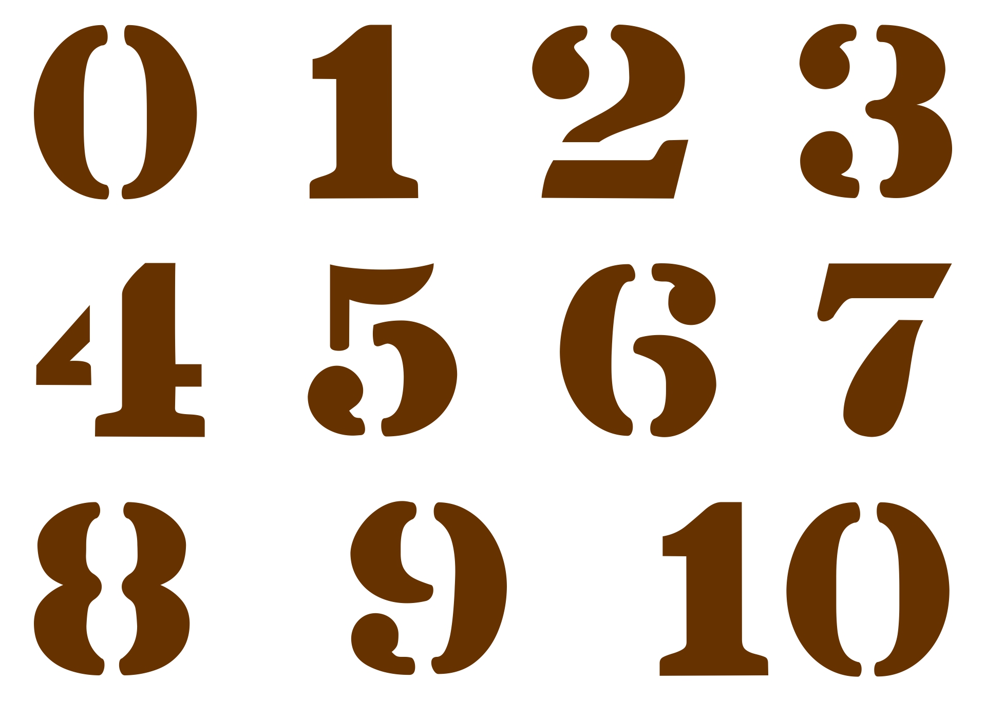Printable Stencils Numbers