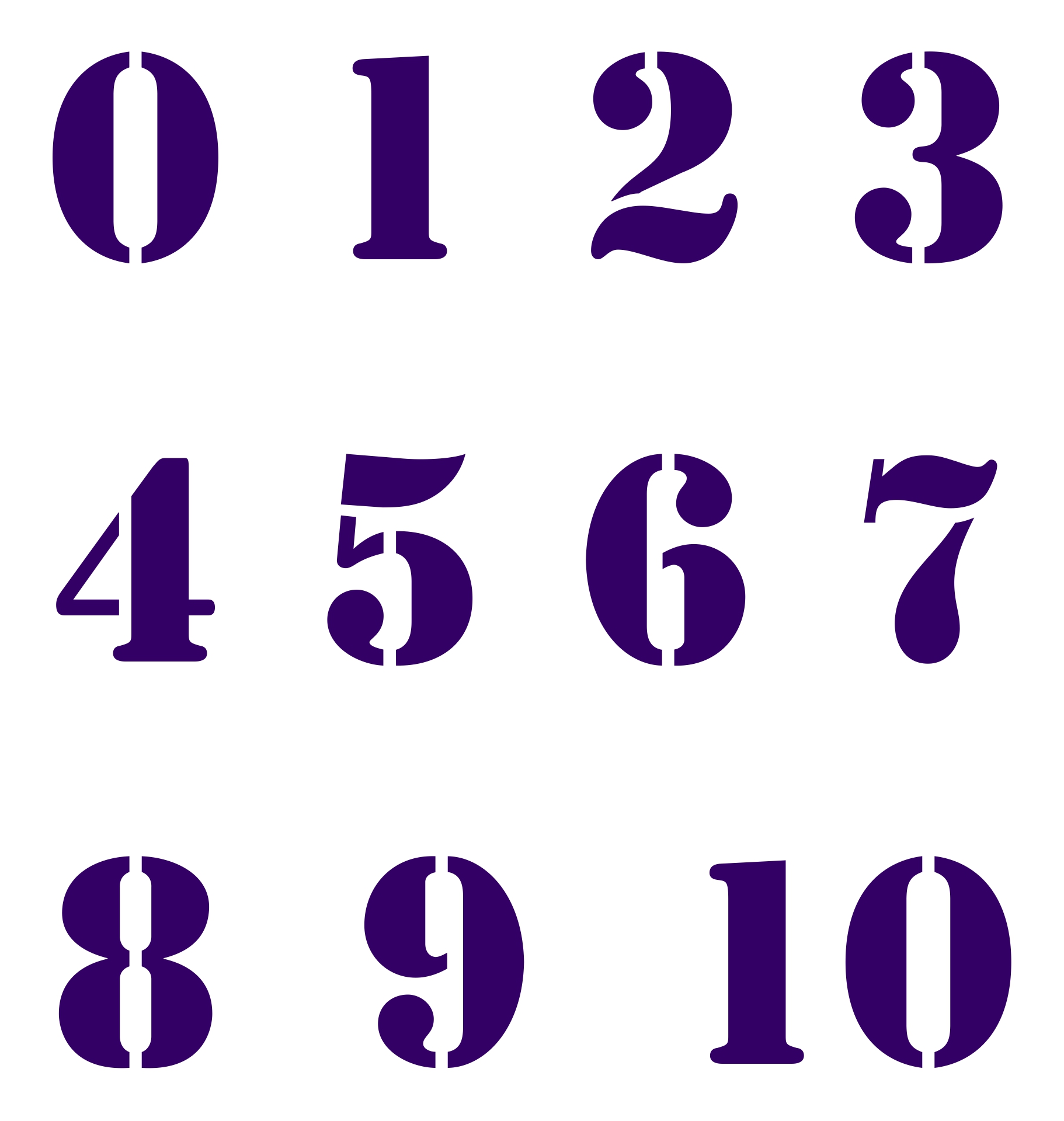 Printable Stencils Numbers - Printable Templates