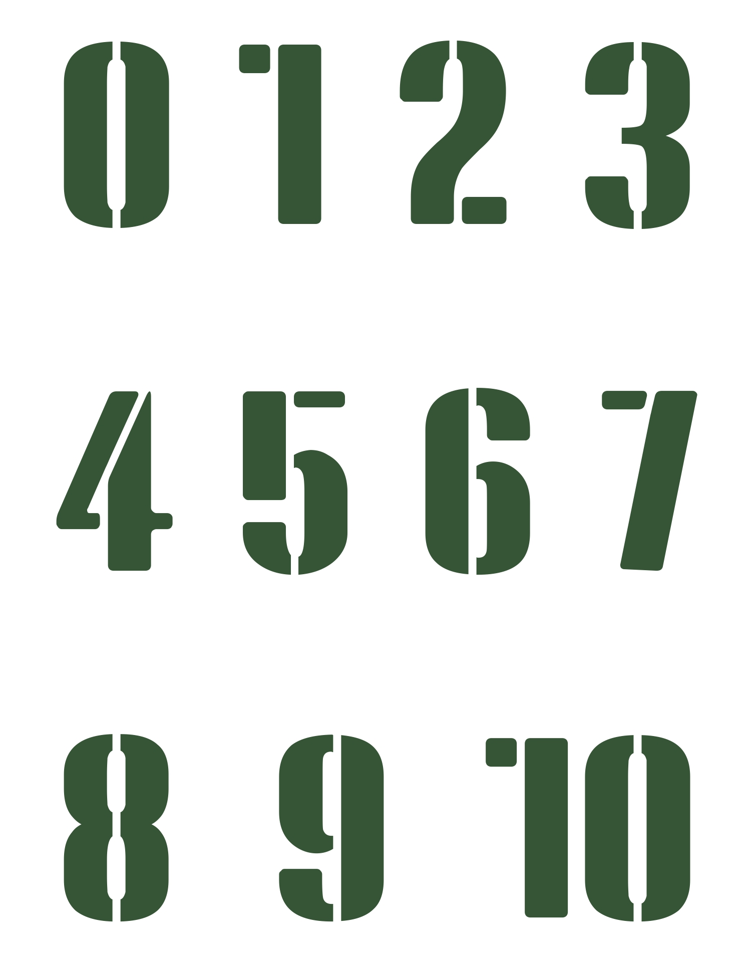 3 Inch Stencils Numbers Printable