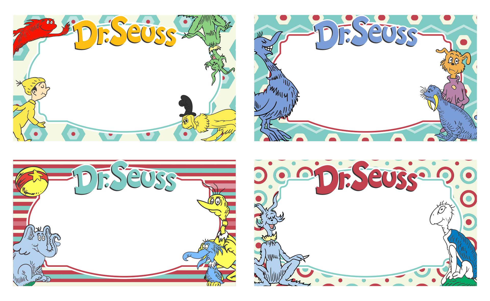 Dr. Seuss Name Tags Printable