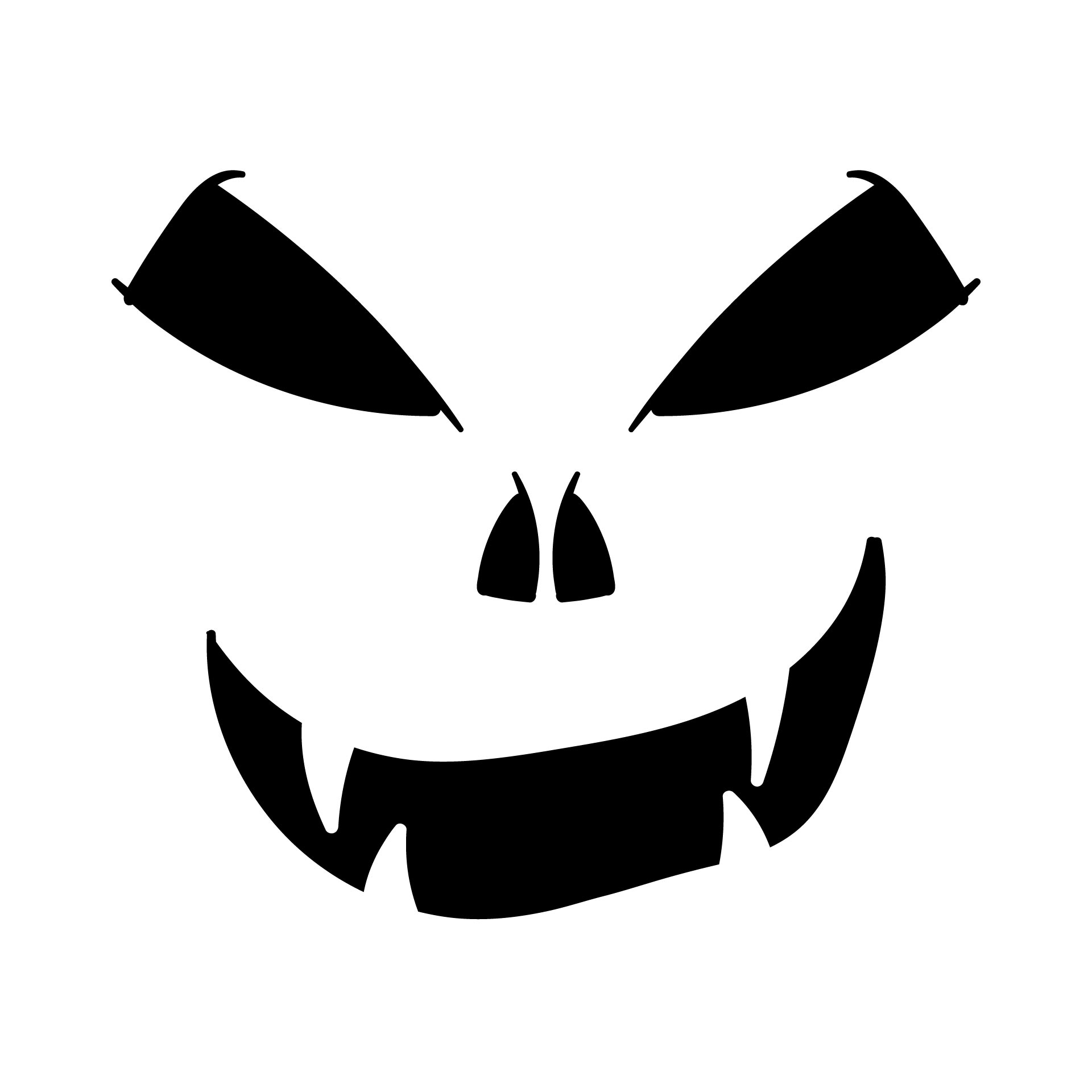 Easy Scary Pumpkin Carving Stencils