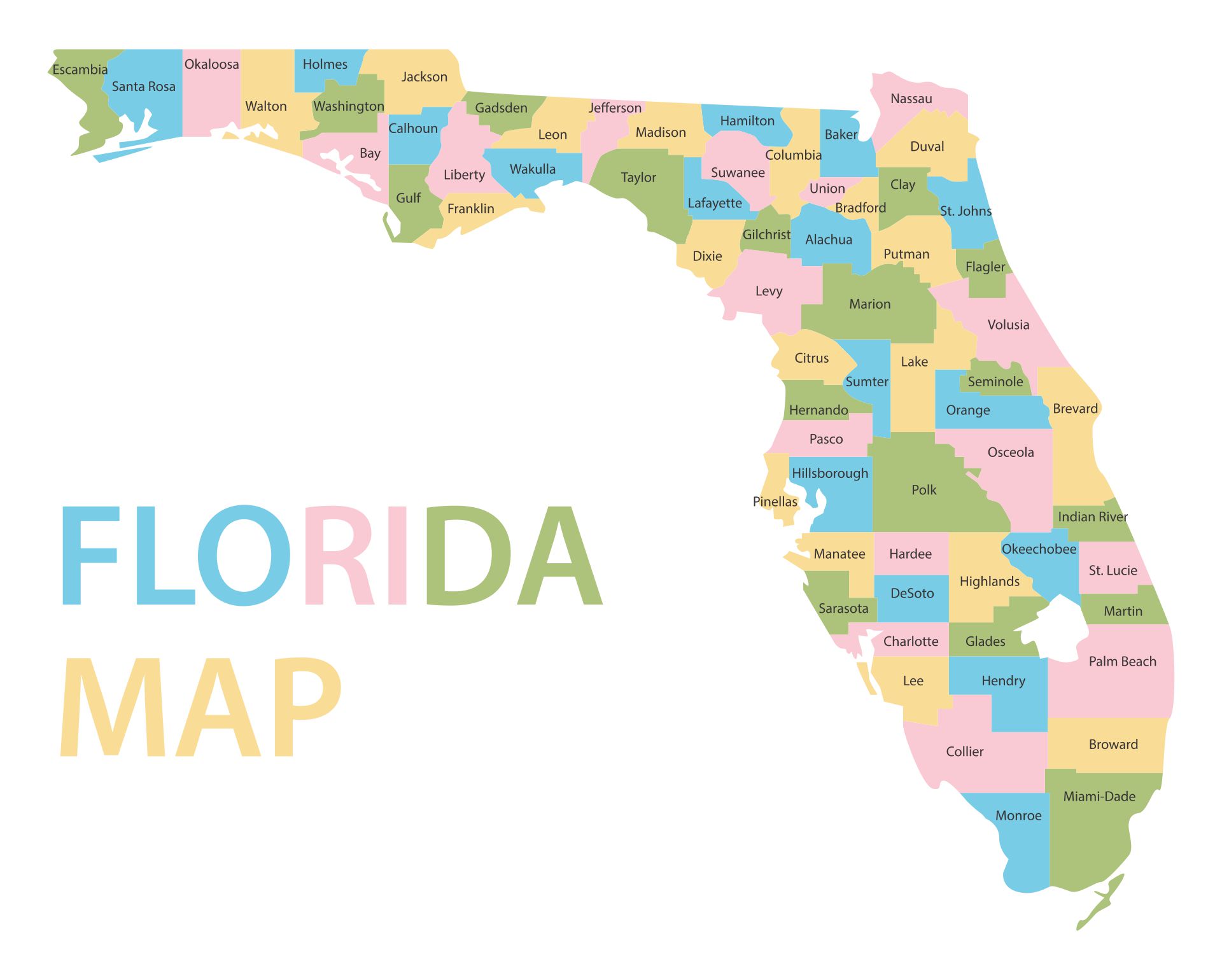Florida Map with Capital