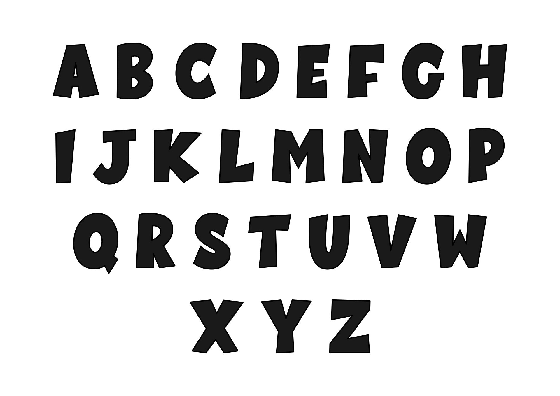 Free Printable Bubble Letter Alphabet Stencils Freebie, 45% OFF