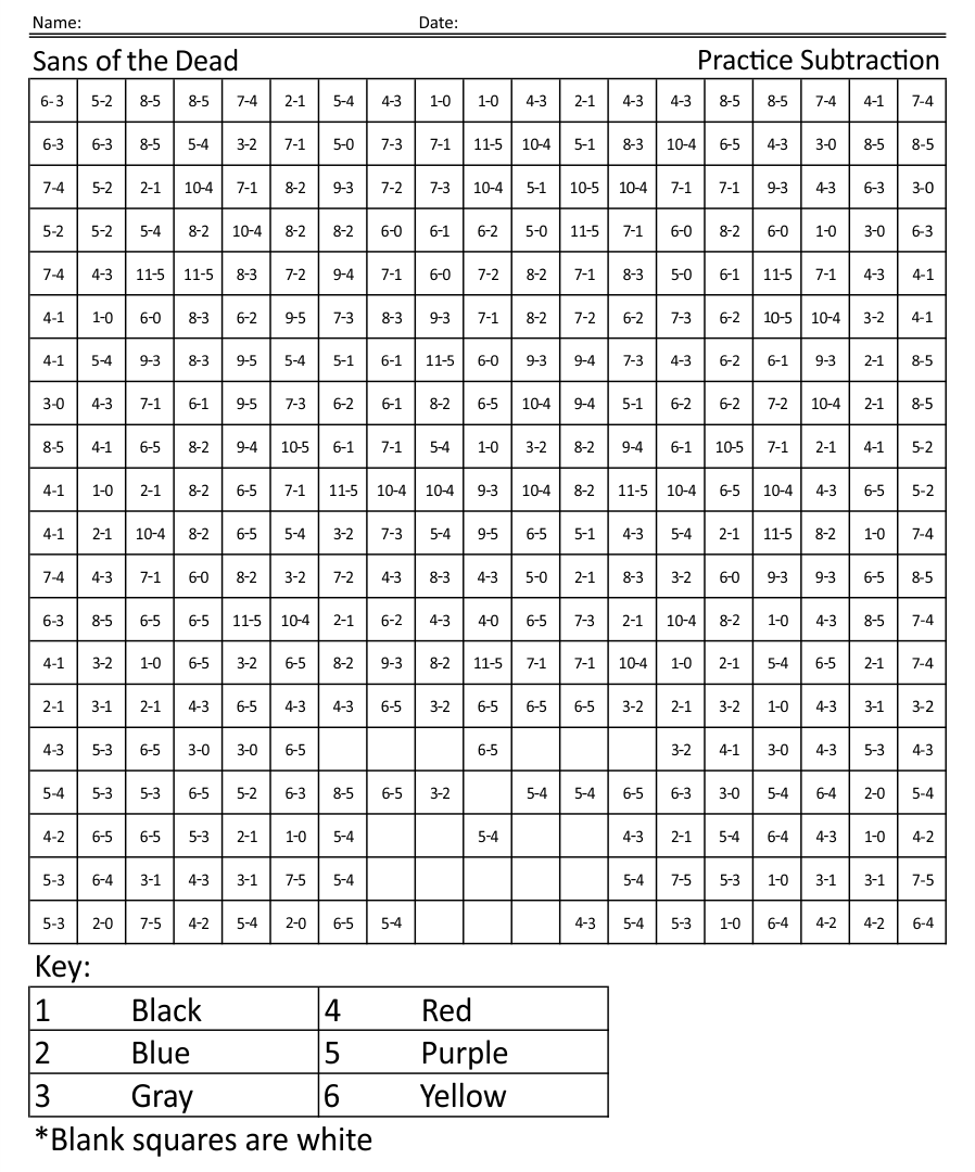 Printable Halloween Color by Number Worksheets