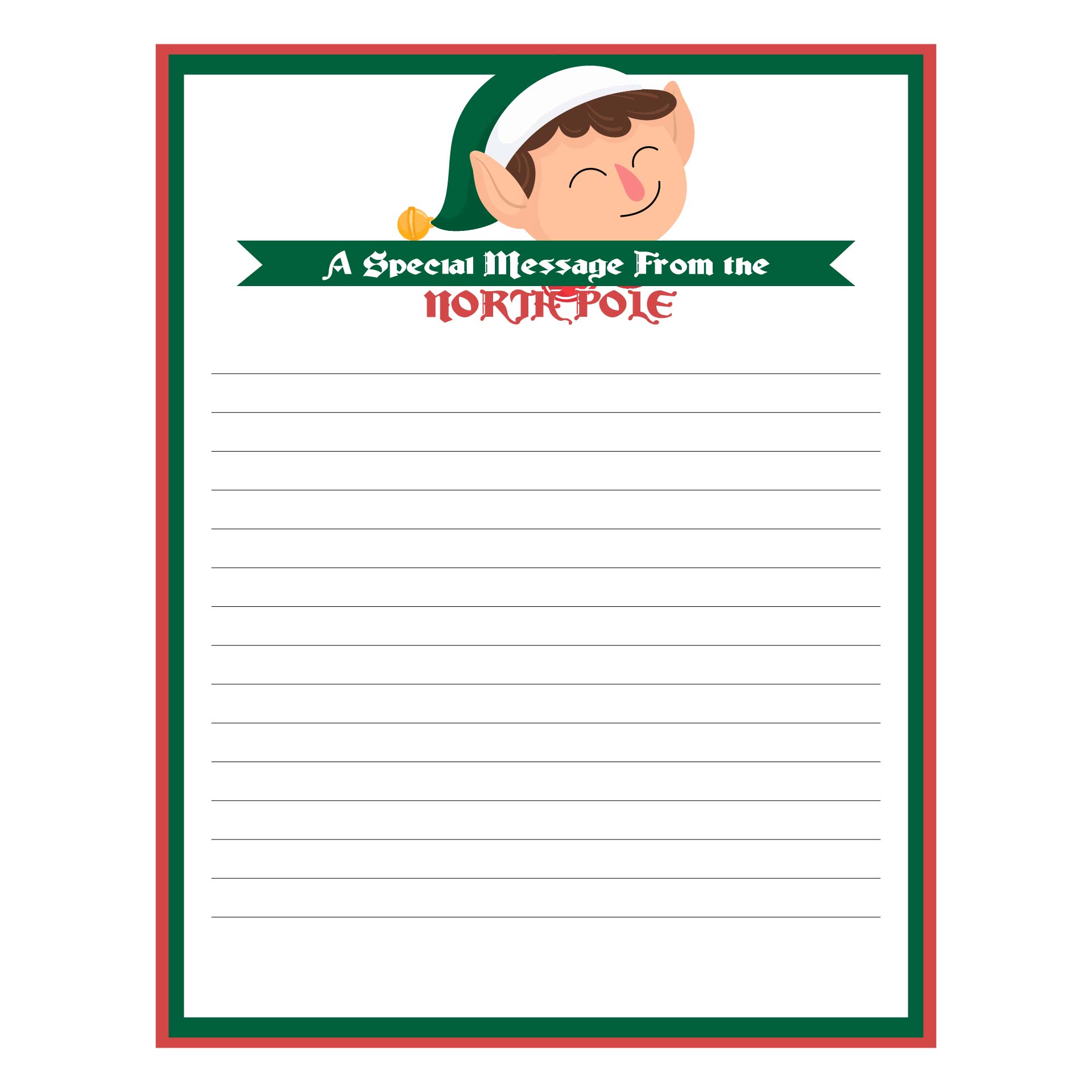 Elf On the Shelf  Printable Christmas Paper Borders