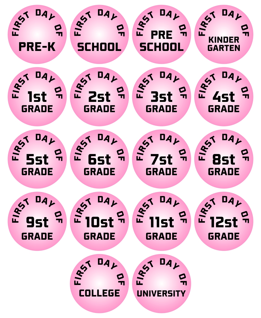 Printable First Day School Signs
