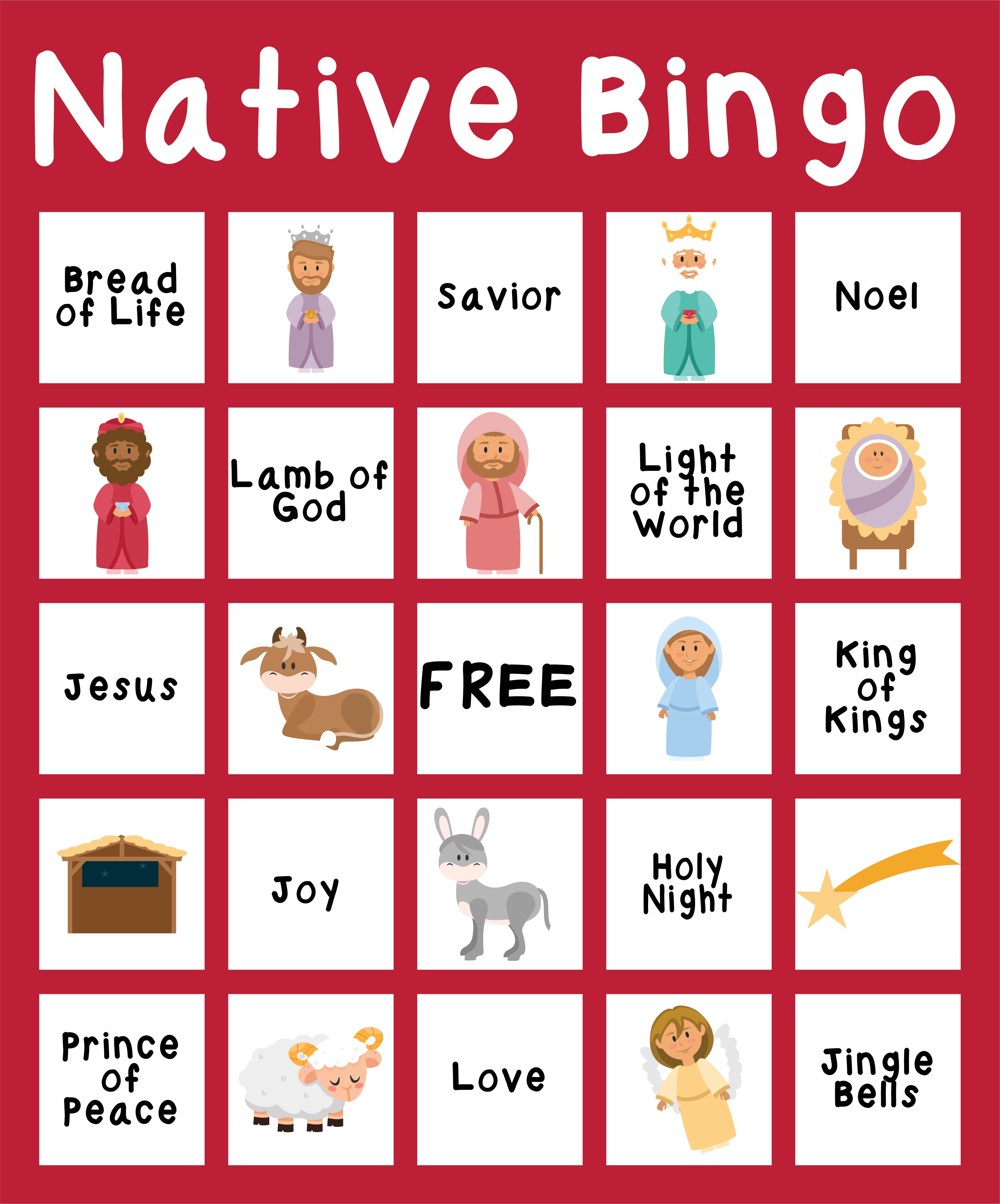 Nativity Printable Christmas Bingo