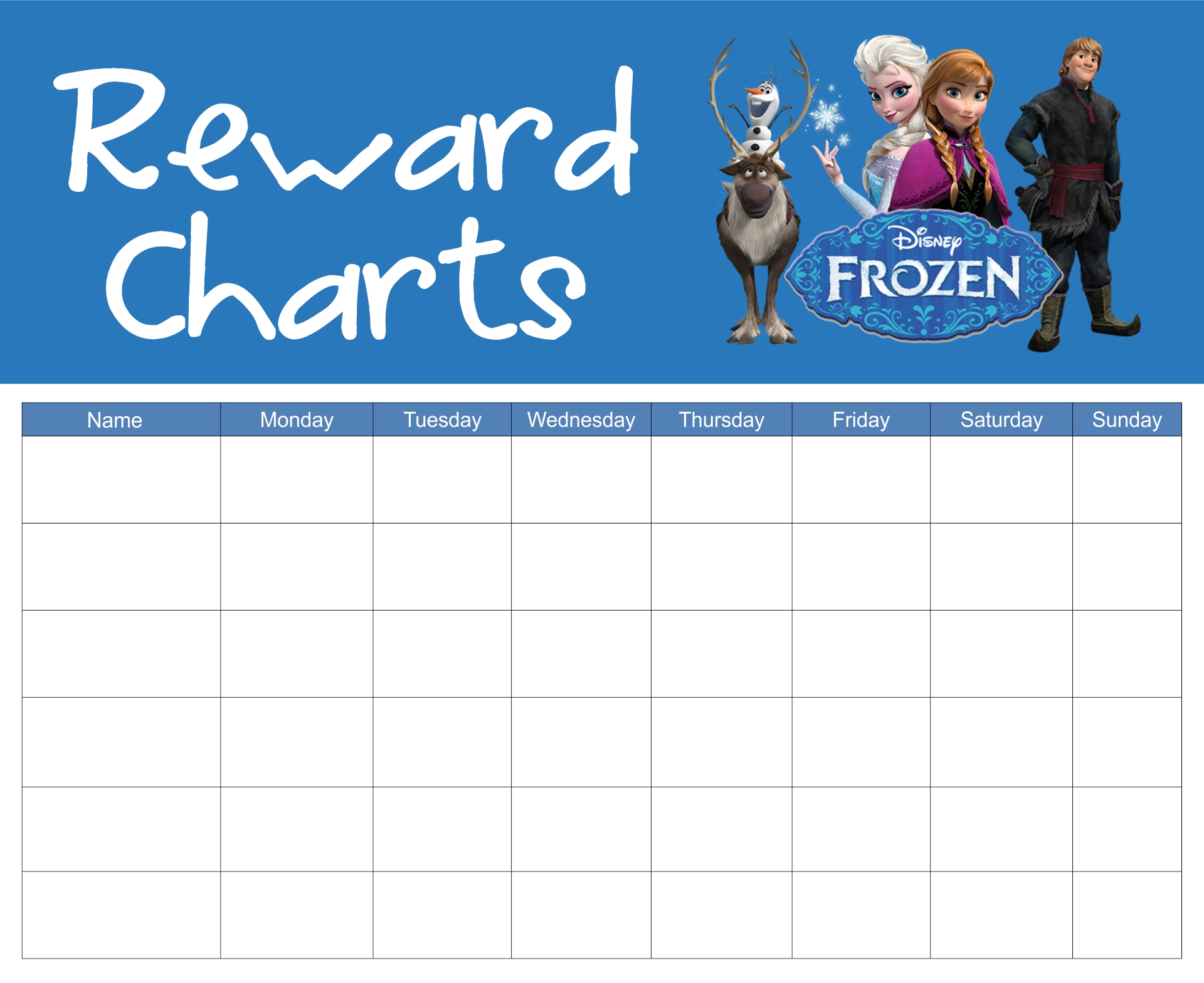 Frozen Printable Reward Charts