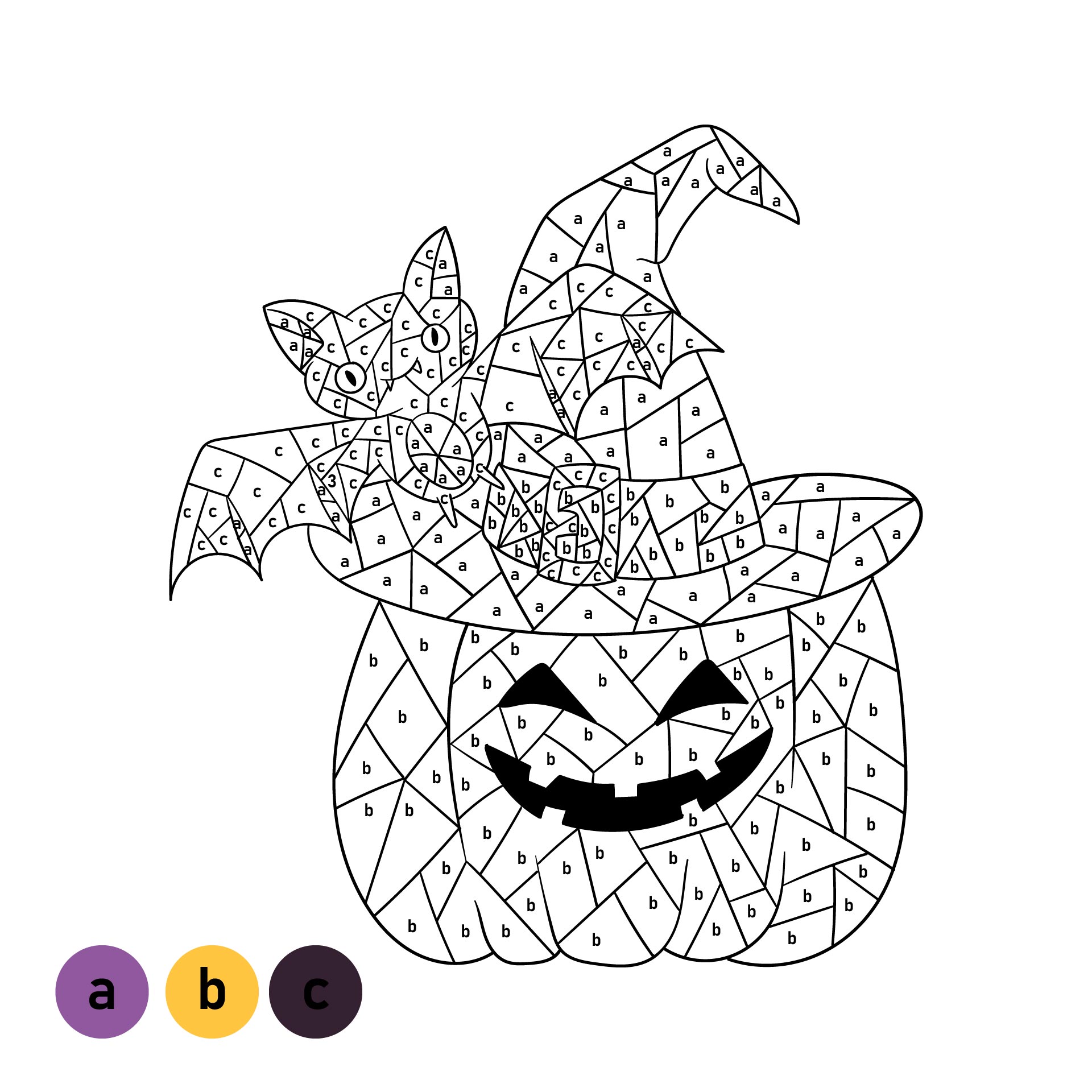 Halloween Color by Letter Coloring Pages