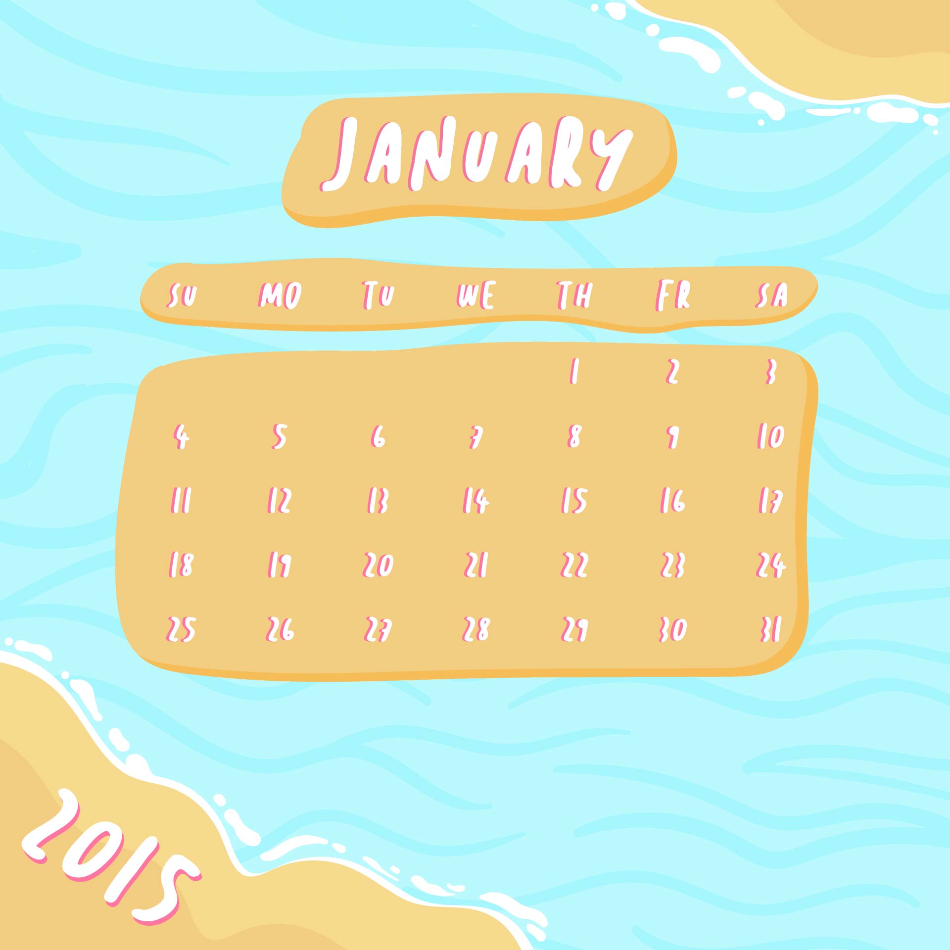 January 2015 Calendar Printable
