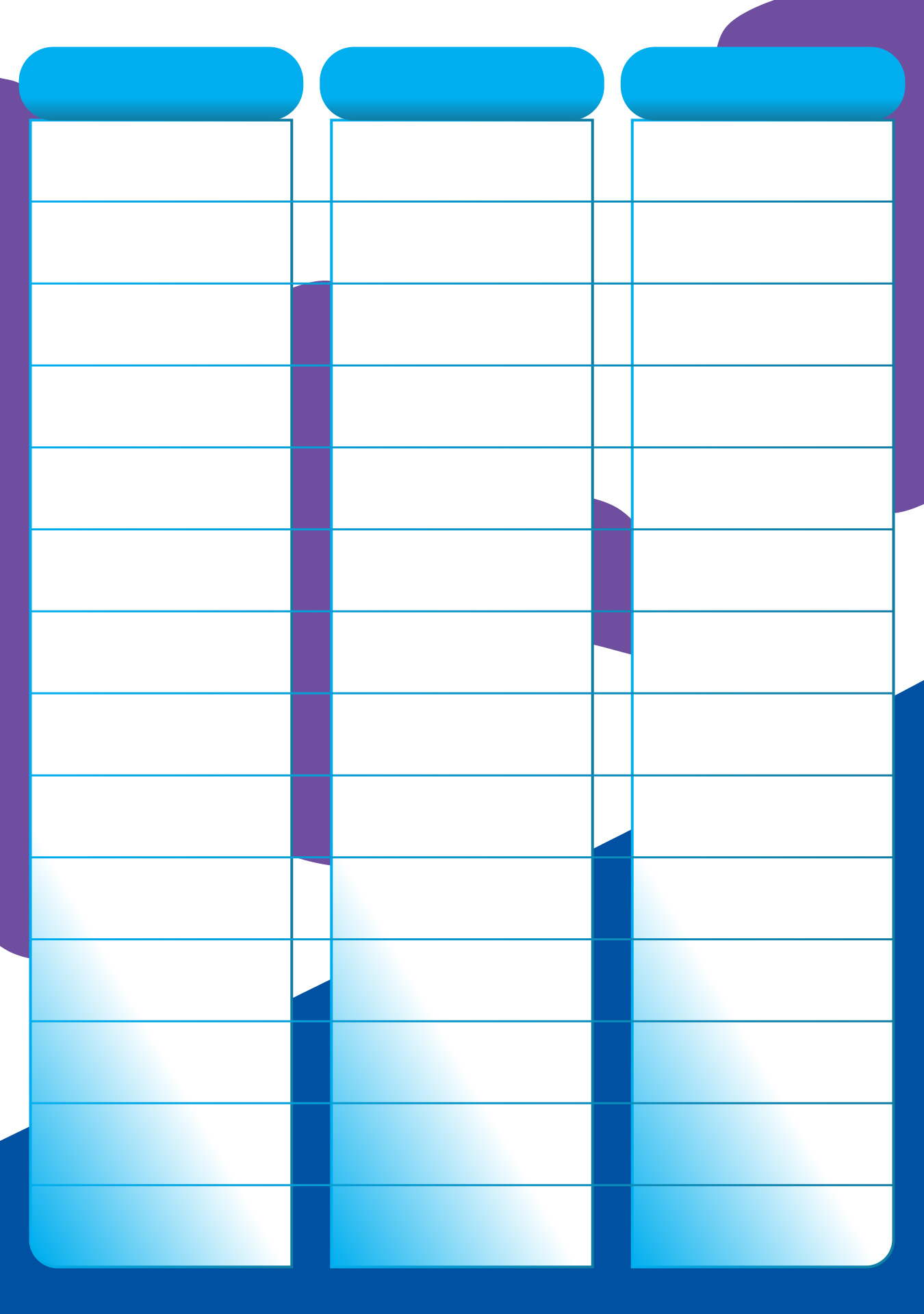 25 Best 25 Column Chart Printable Templates - printablee.com In 3 Column Word Template