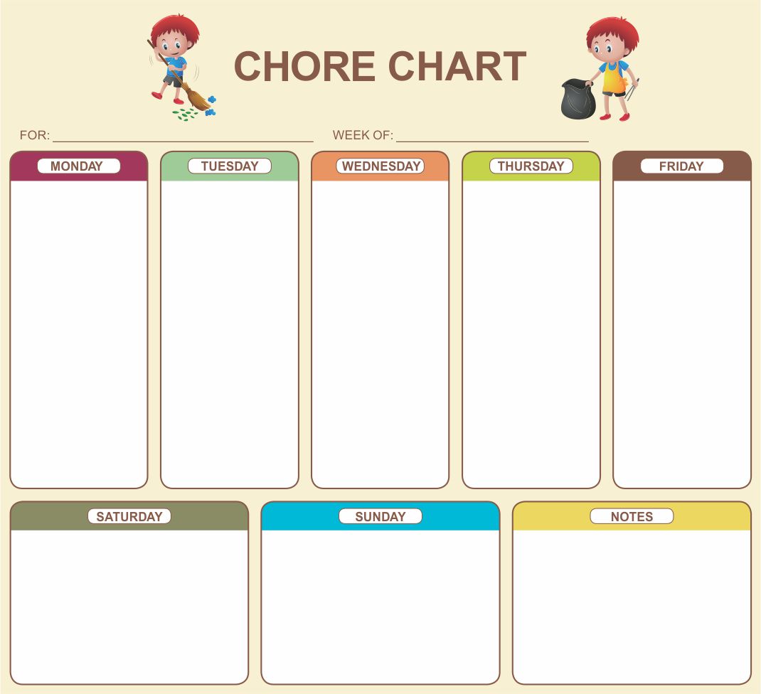 Printable Kids Chore Chart Template