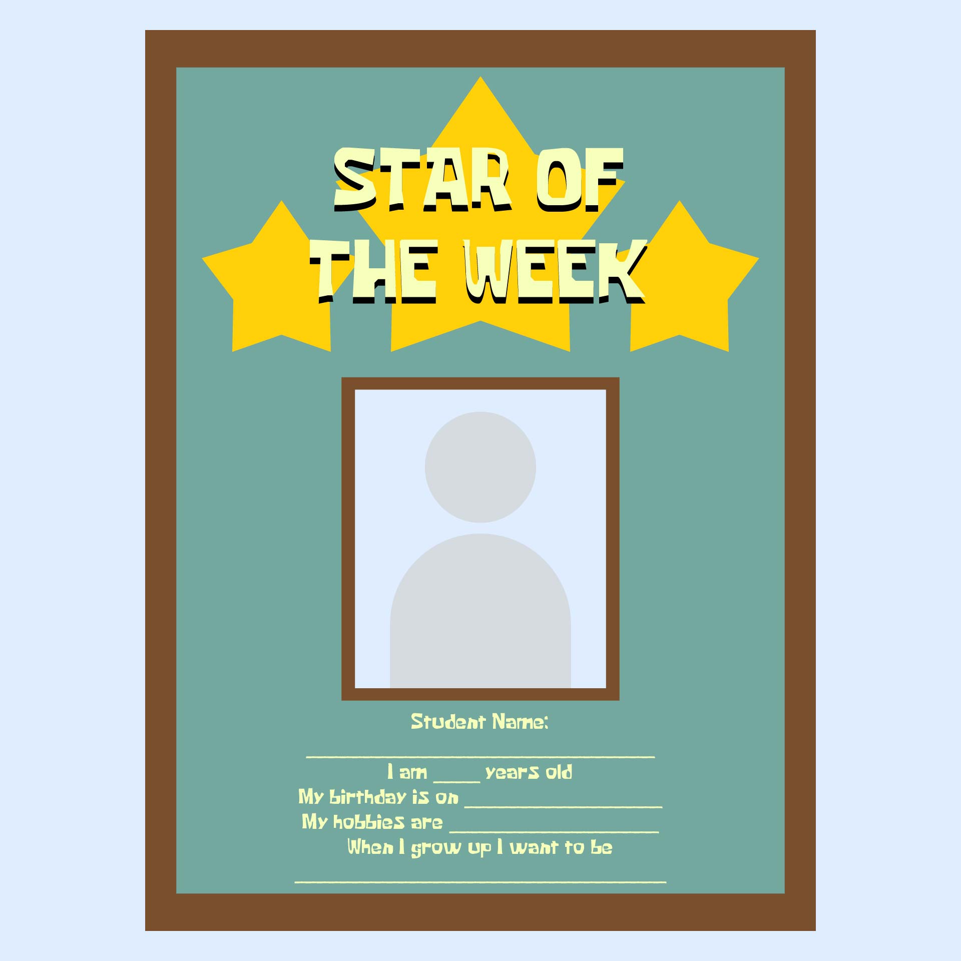 Star Student of the Week Template
