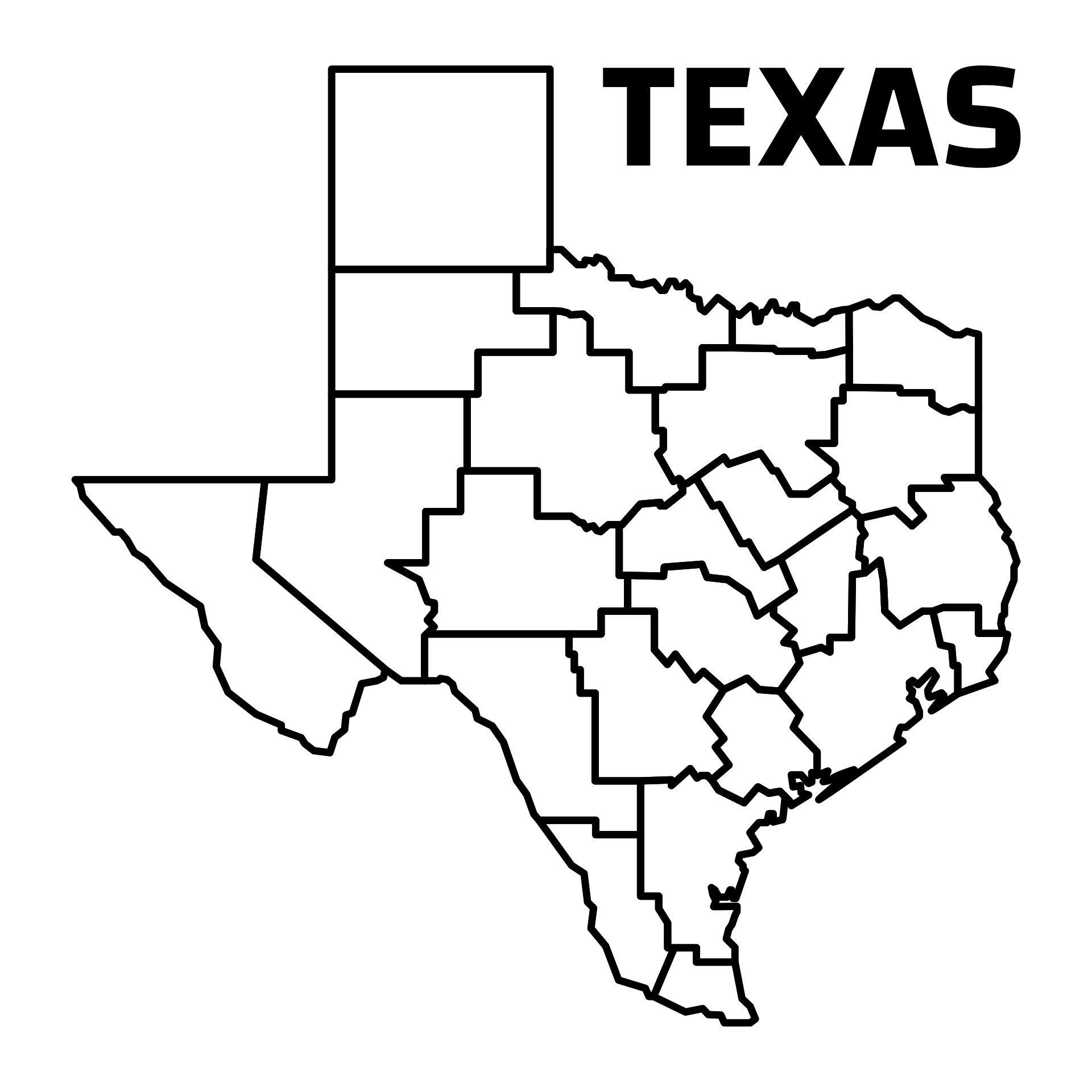 Texas Map Outline - 10 Free PDF Printables | Printablee