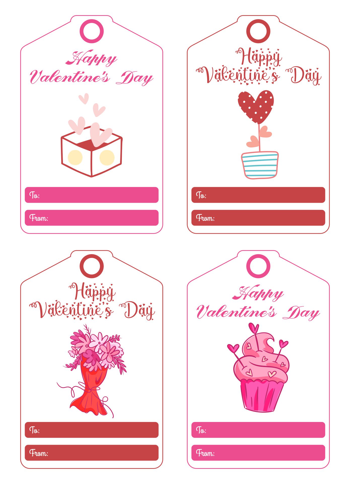 8 Best Printable Blank Gift Tags Valentine's
