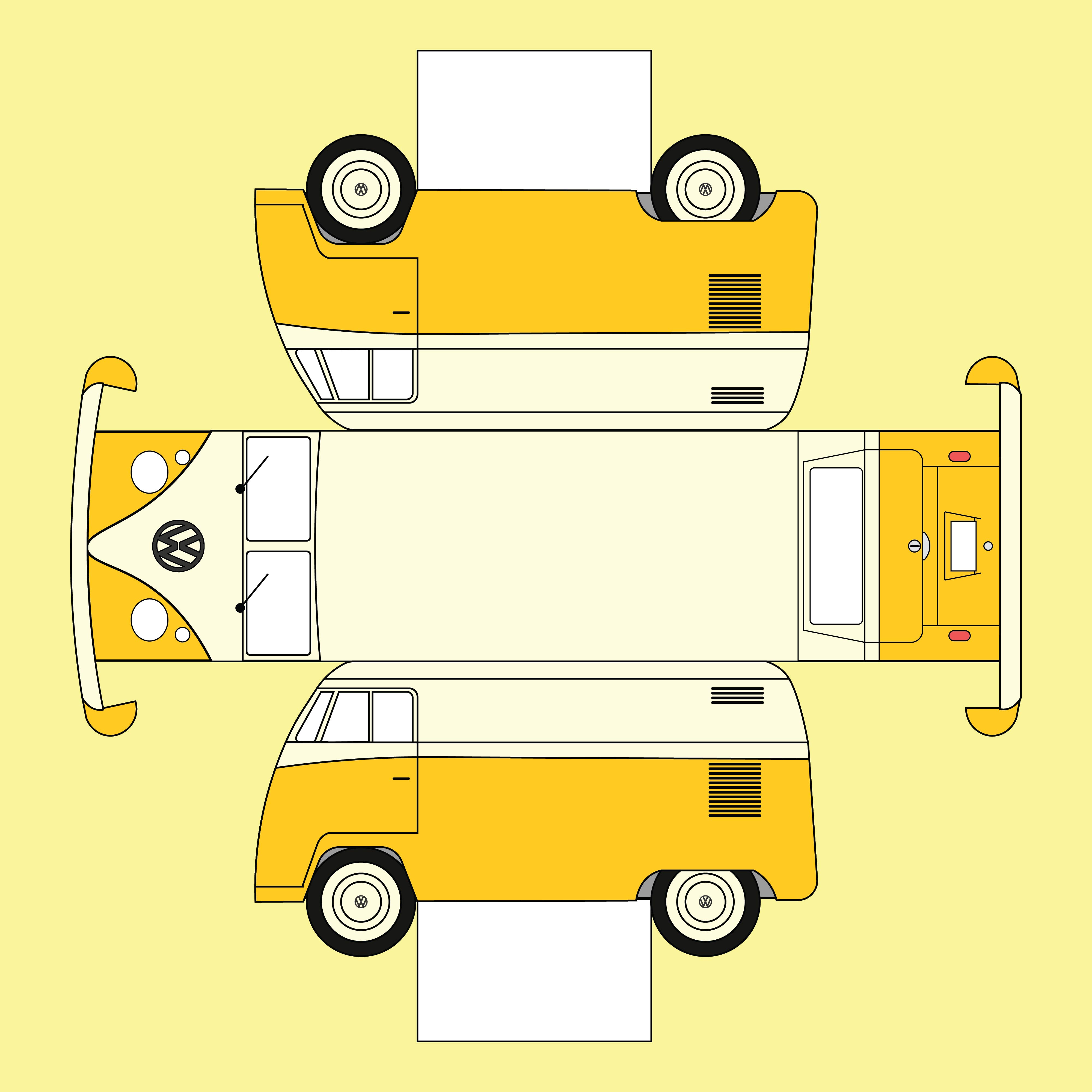 VW Bus Cut Out Template