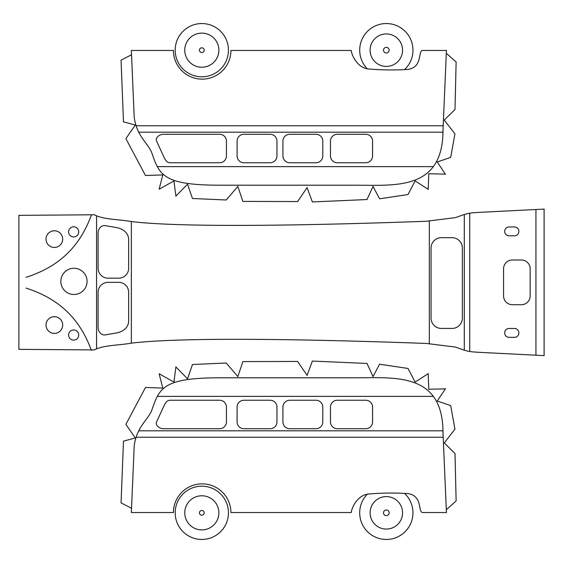 VW Bus Paper Template Printable