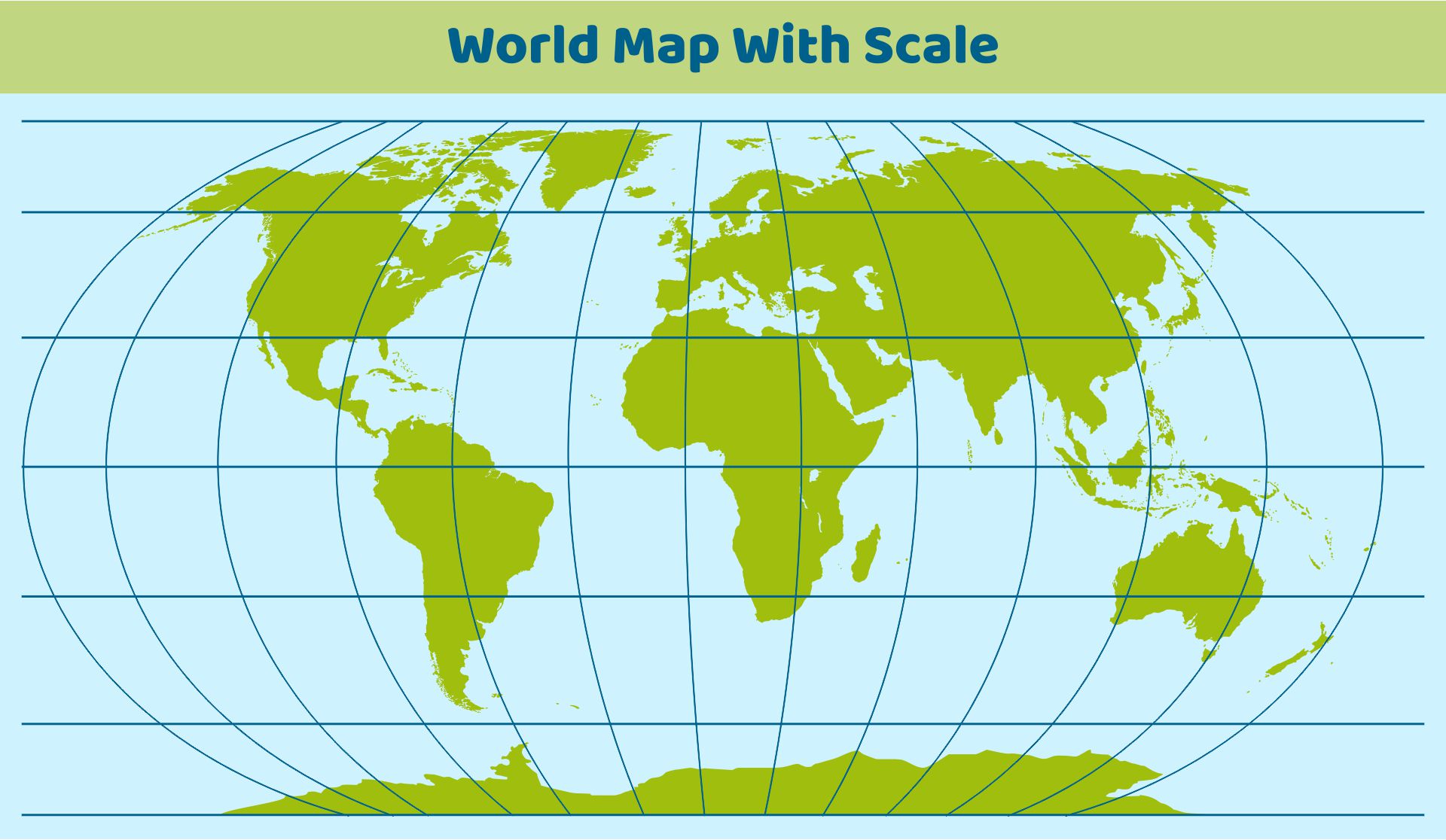 World Map with Scale