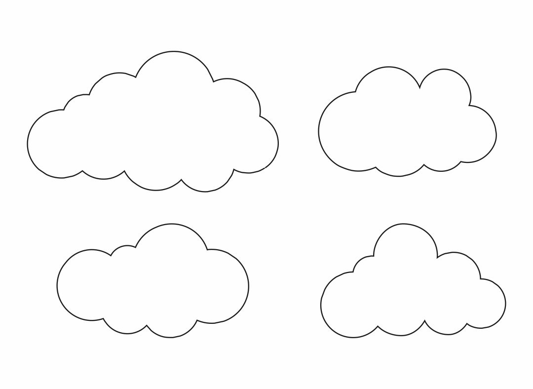 Cut Out Printable Cloud Template - Printable World Holiday