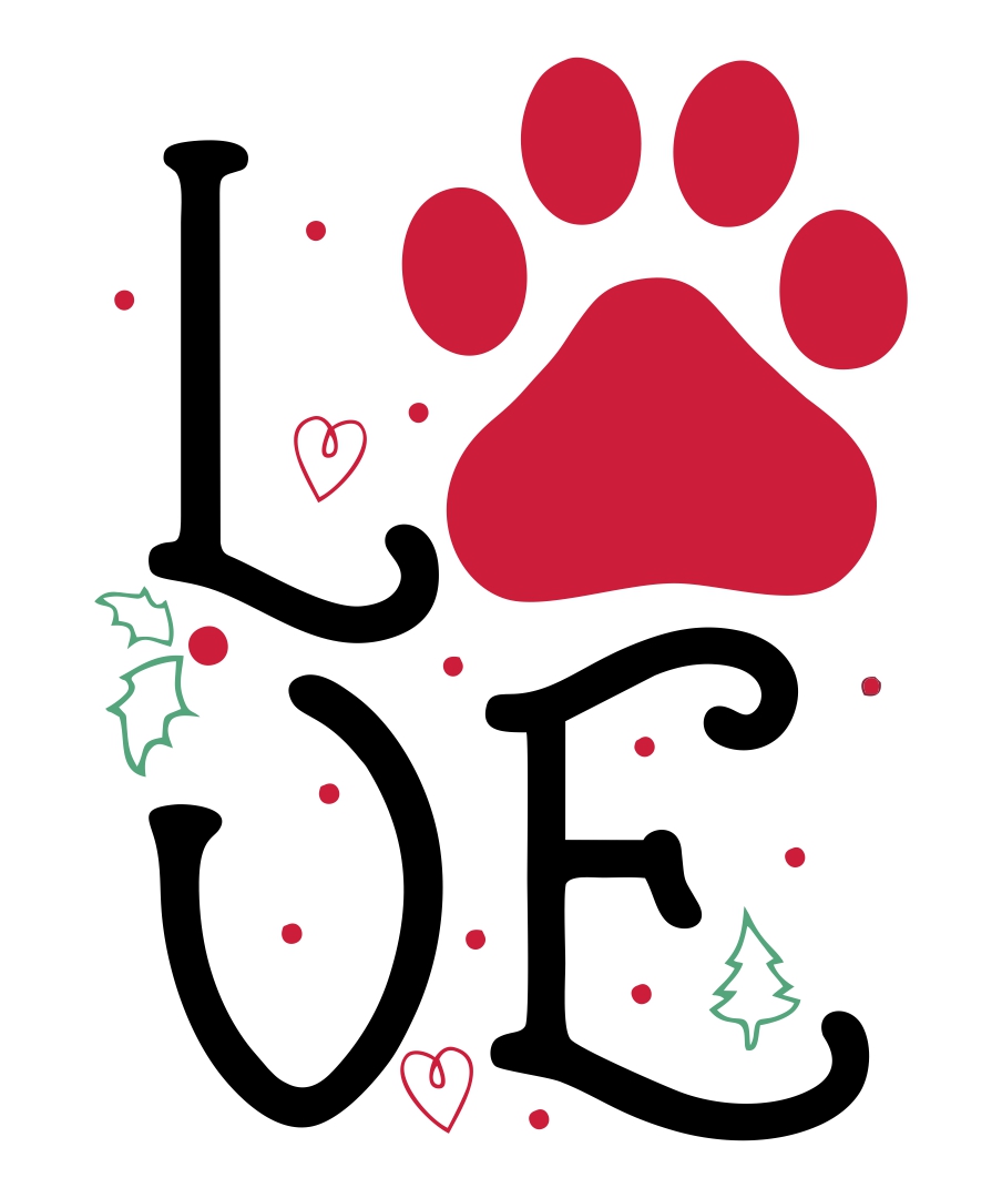 Dog Paw Christmas Svg