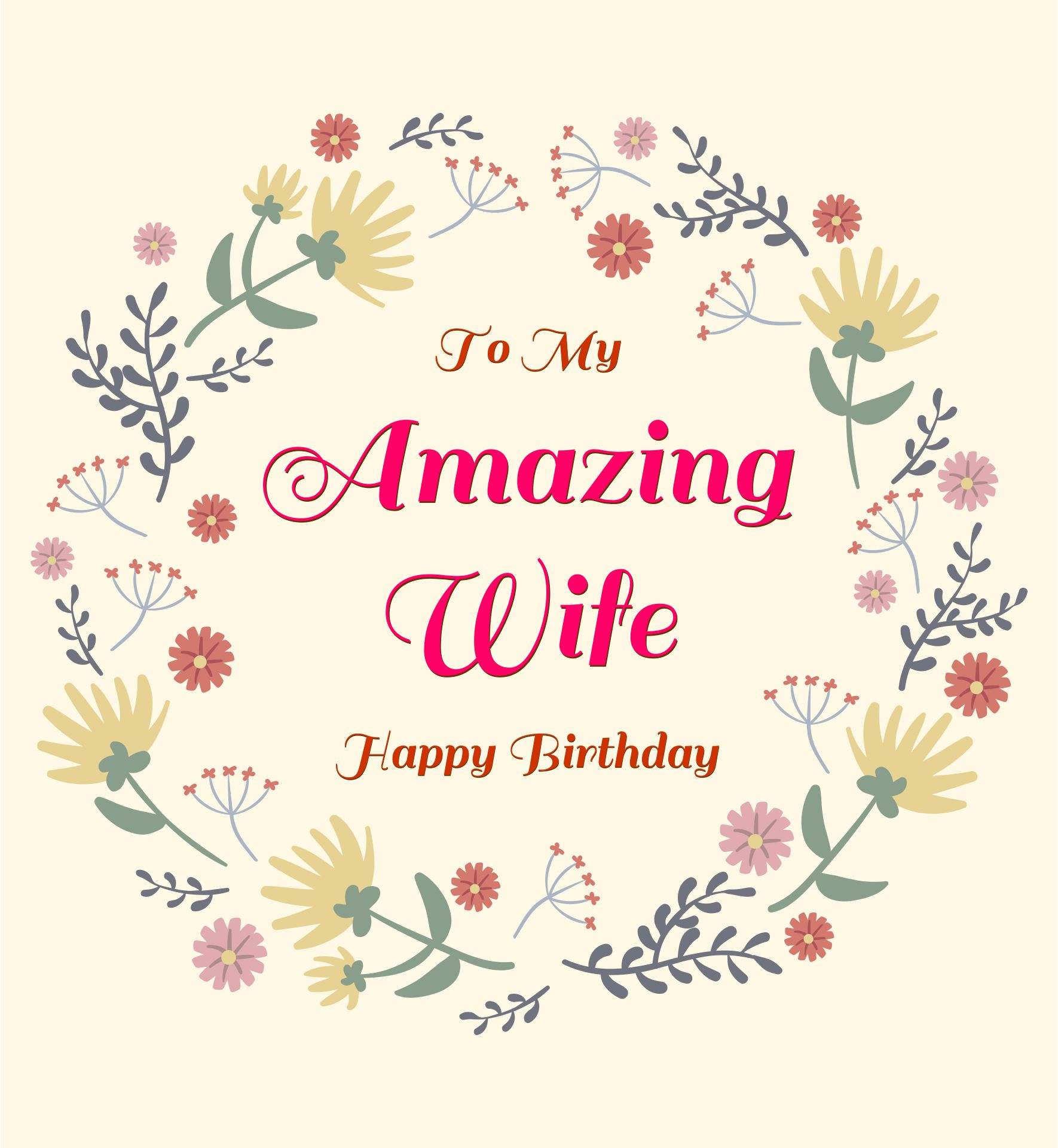Birthday Card Wife Printable