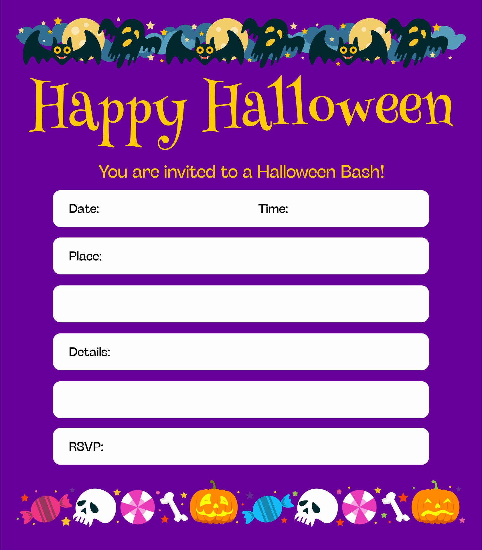 8 Best Images of Halloween Party Printable Blank Invites - Halloween ...