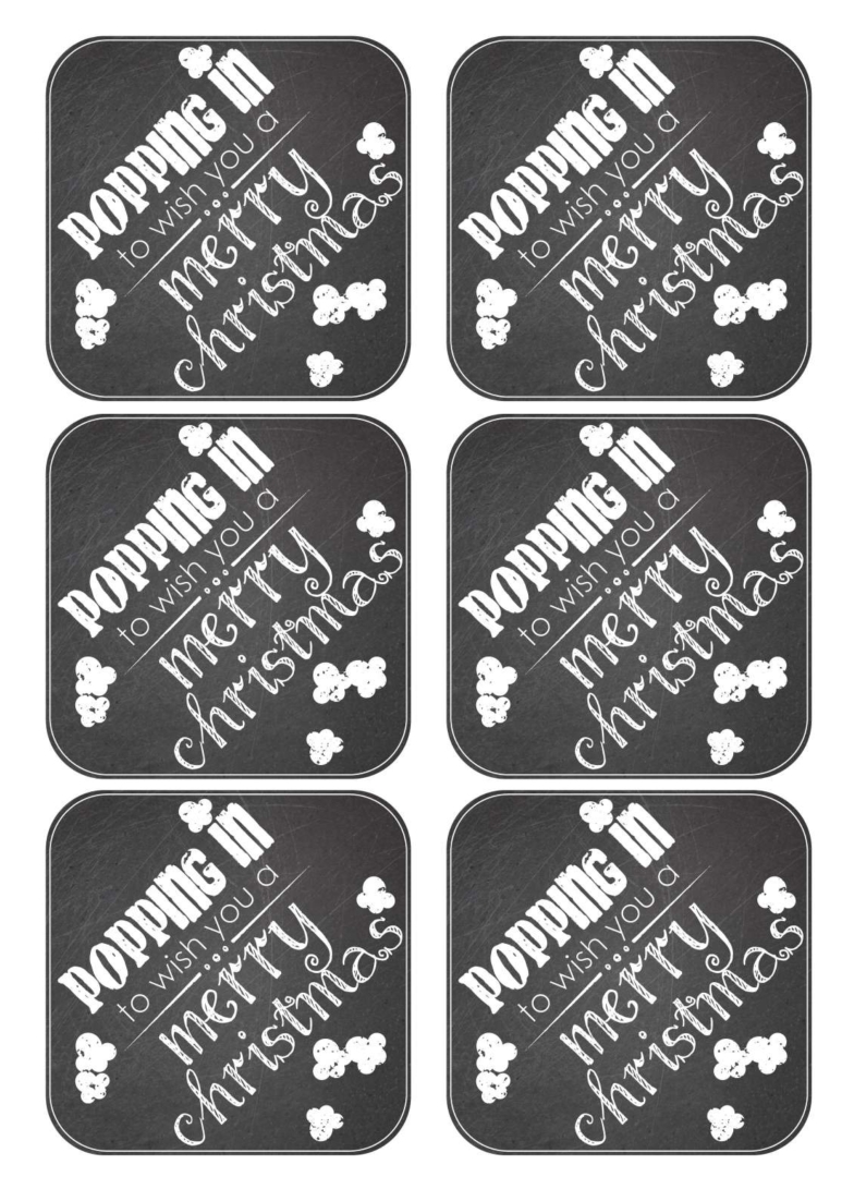 Printable Christmas Popcorn Tags