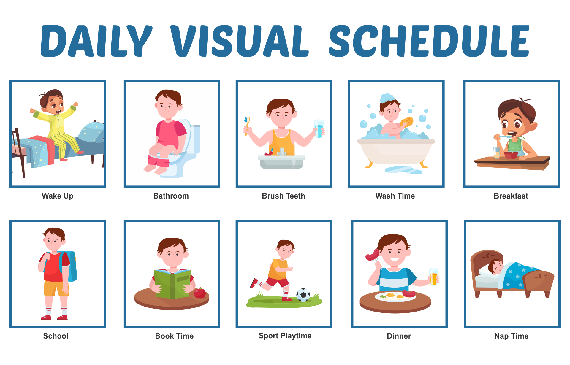 school daily schedule clipart