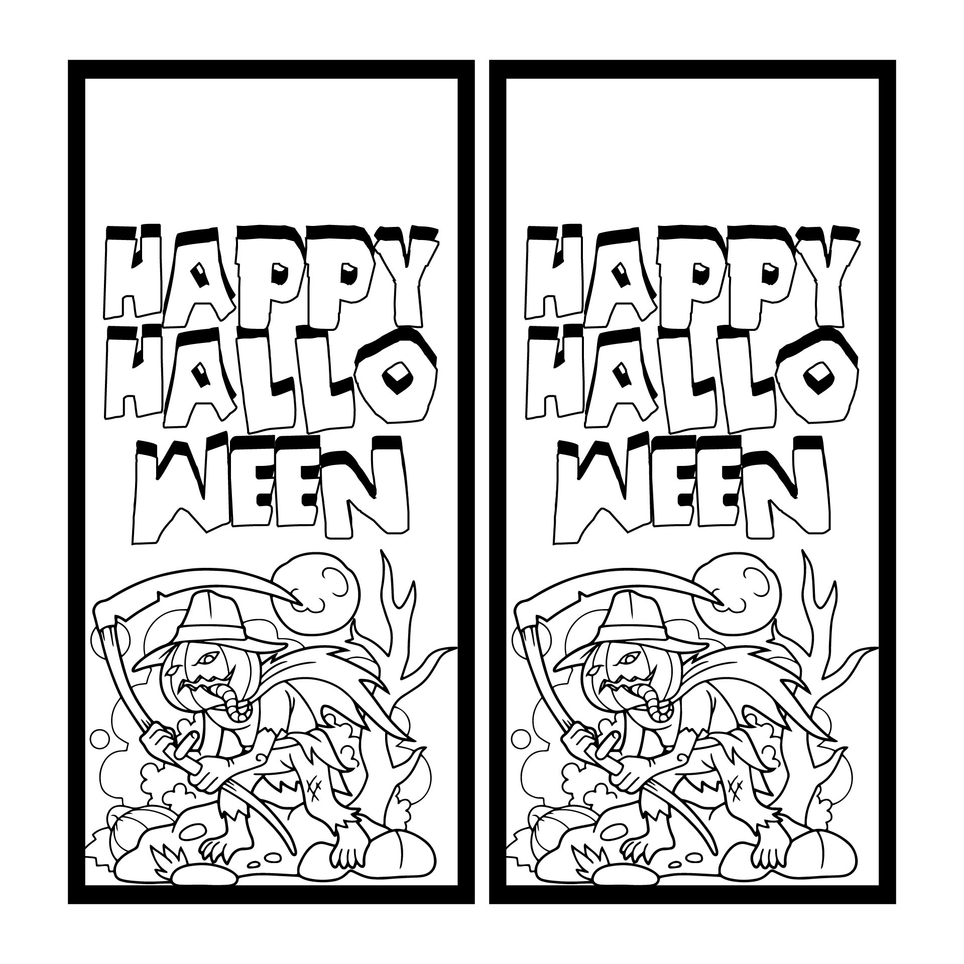 Halloween Printable Color Your Own Bookmark