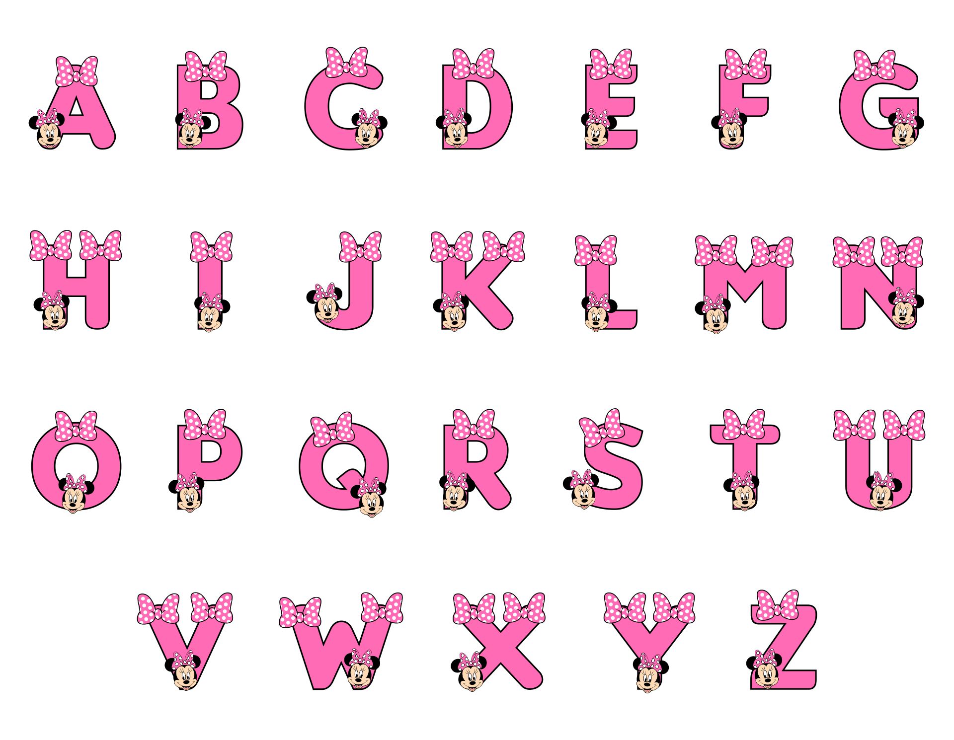 Printable Minnie Mouse Letters