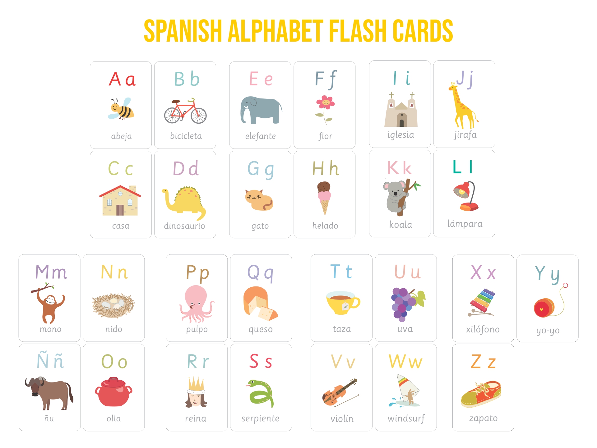 Spanish Alphabet Flashcards Free Printable Free Printable A To Z Porn 