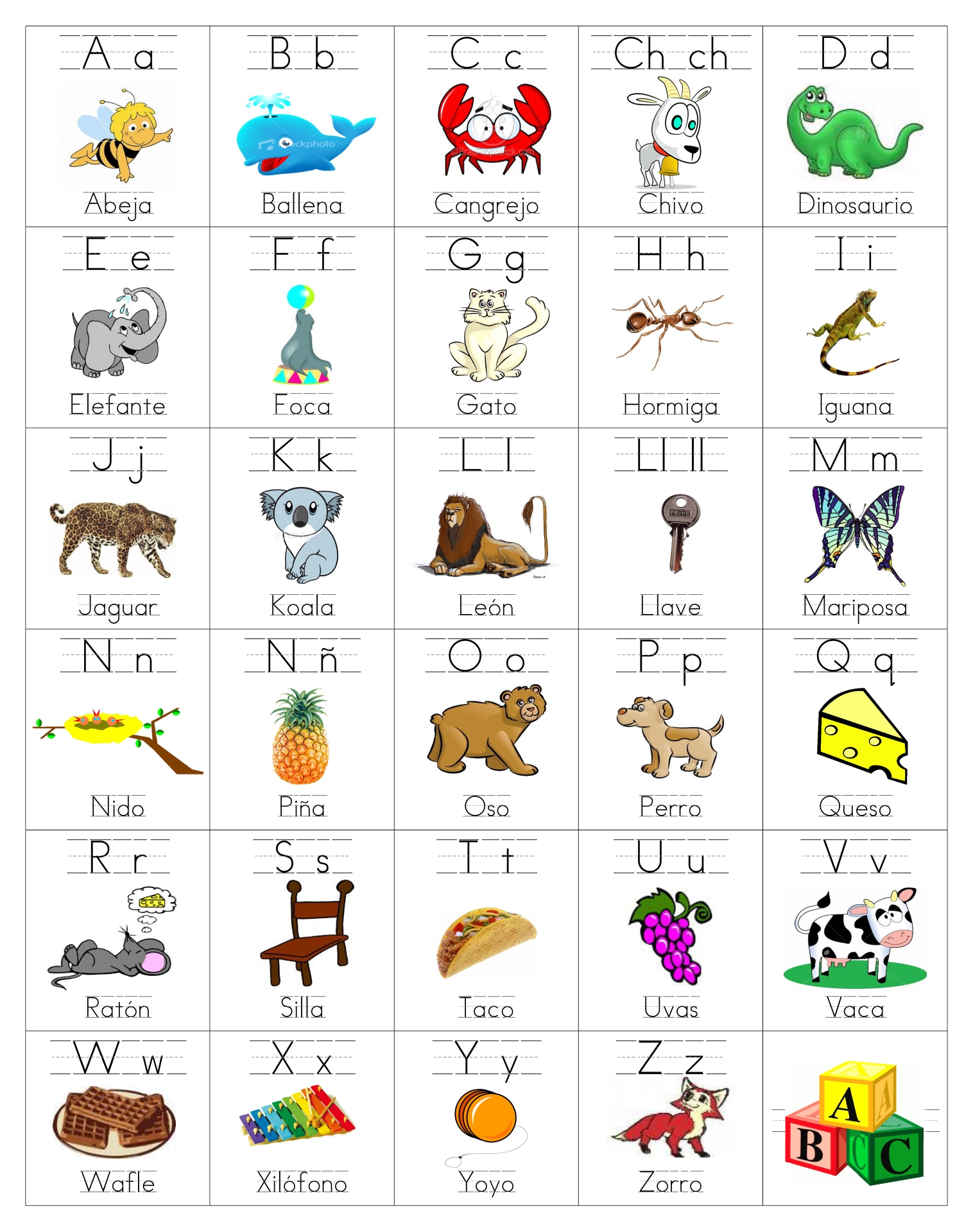 10 Best Printable Spanish Alphabet Cards - printablee.com