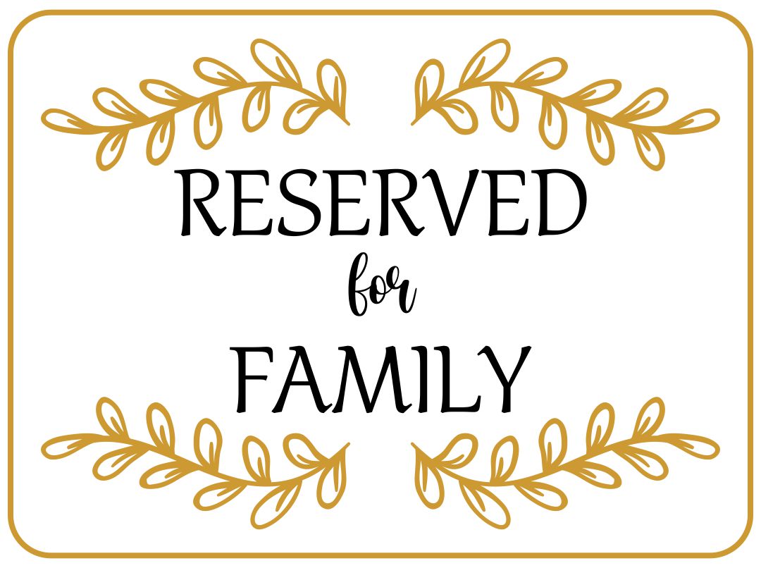 22 Best Printable Wedding Reserved Signs - printablee.com Pertaining To Reserved Cards For Tables Templates