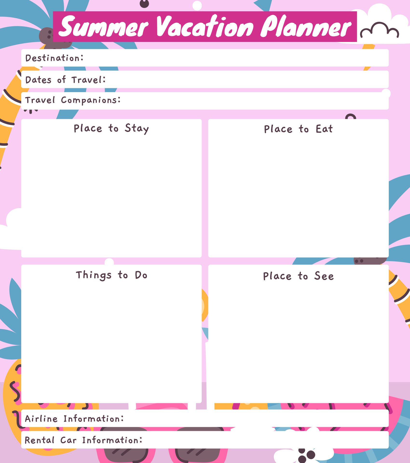 Printable Work Planner