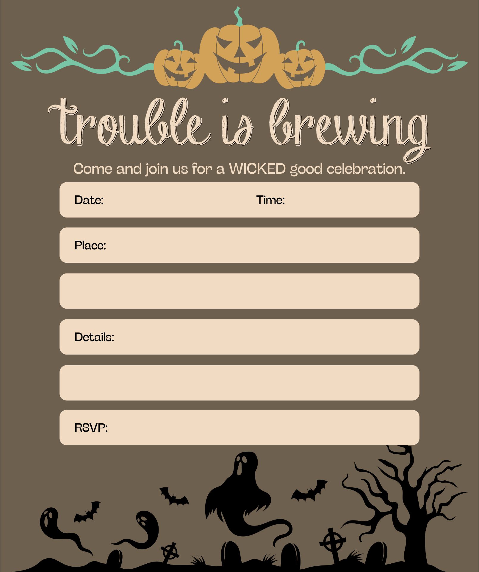 Halloween Party Invitation Printable Free