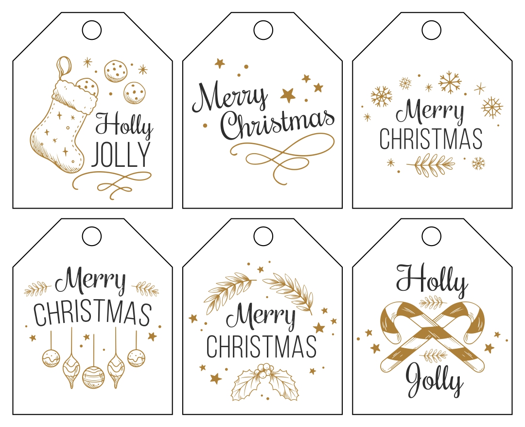 Gift Tags Merry Christmas 10 Free PDF Printables Printablee