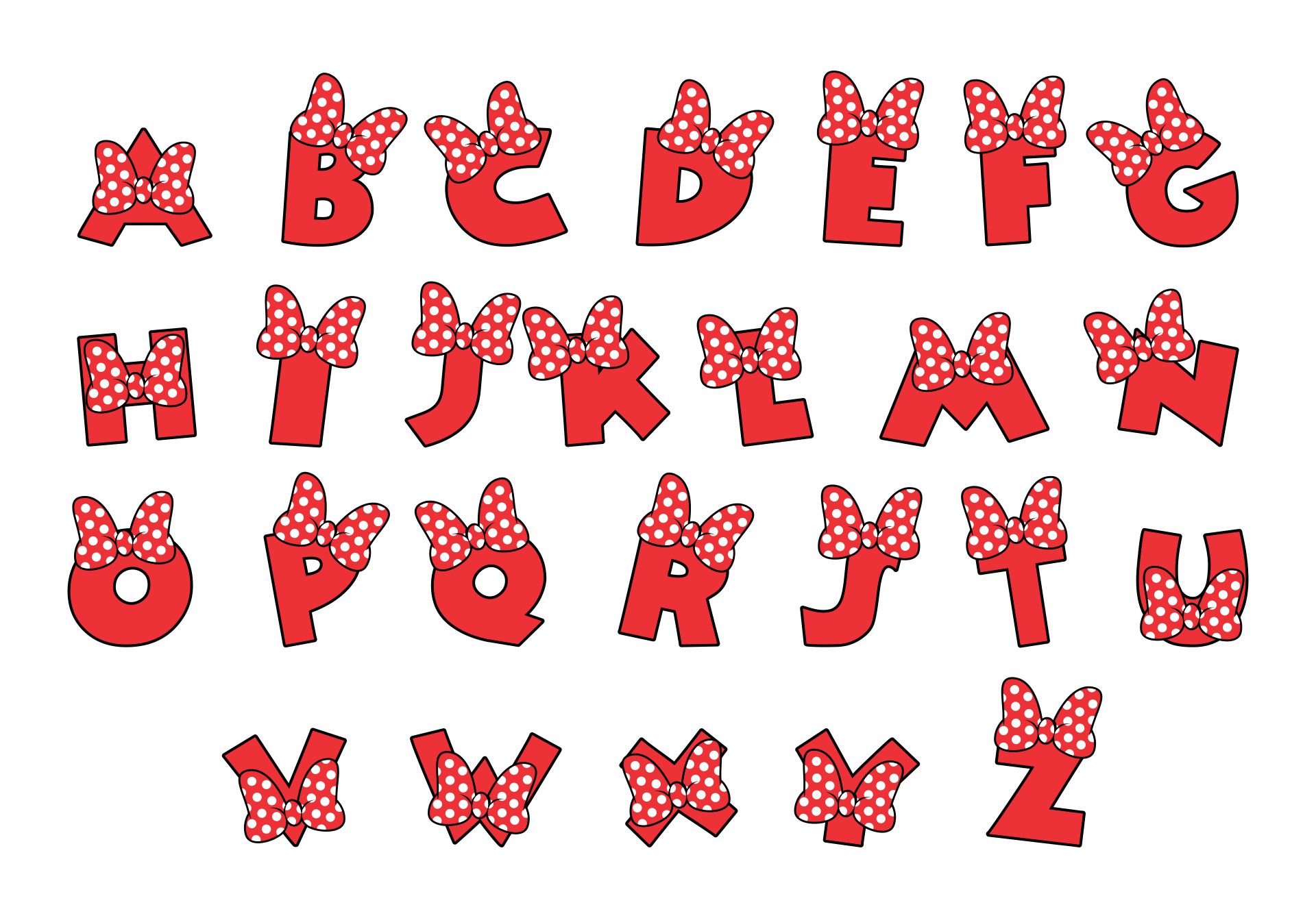 Minnie Mouse Printable Letters