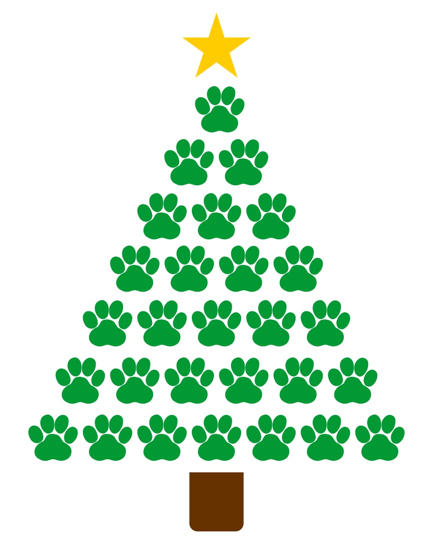 Paw Print Christmas Tree Svg Heart Paws Free Svg Thes - vrogue.co