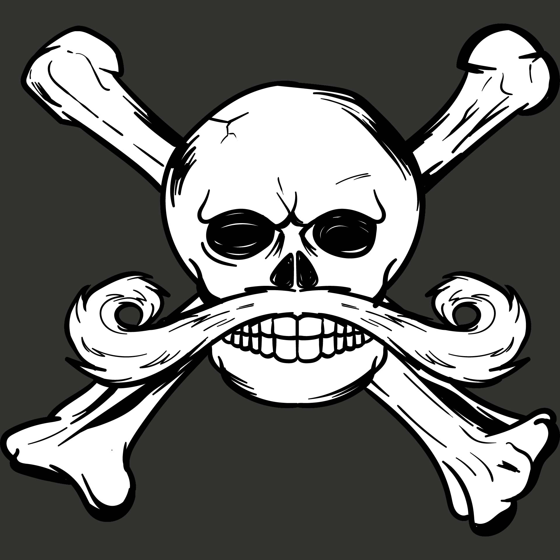 Pirate Skull and Crossbones Template
