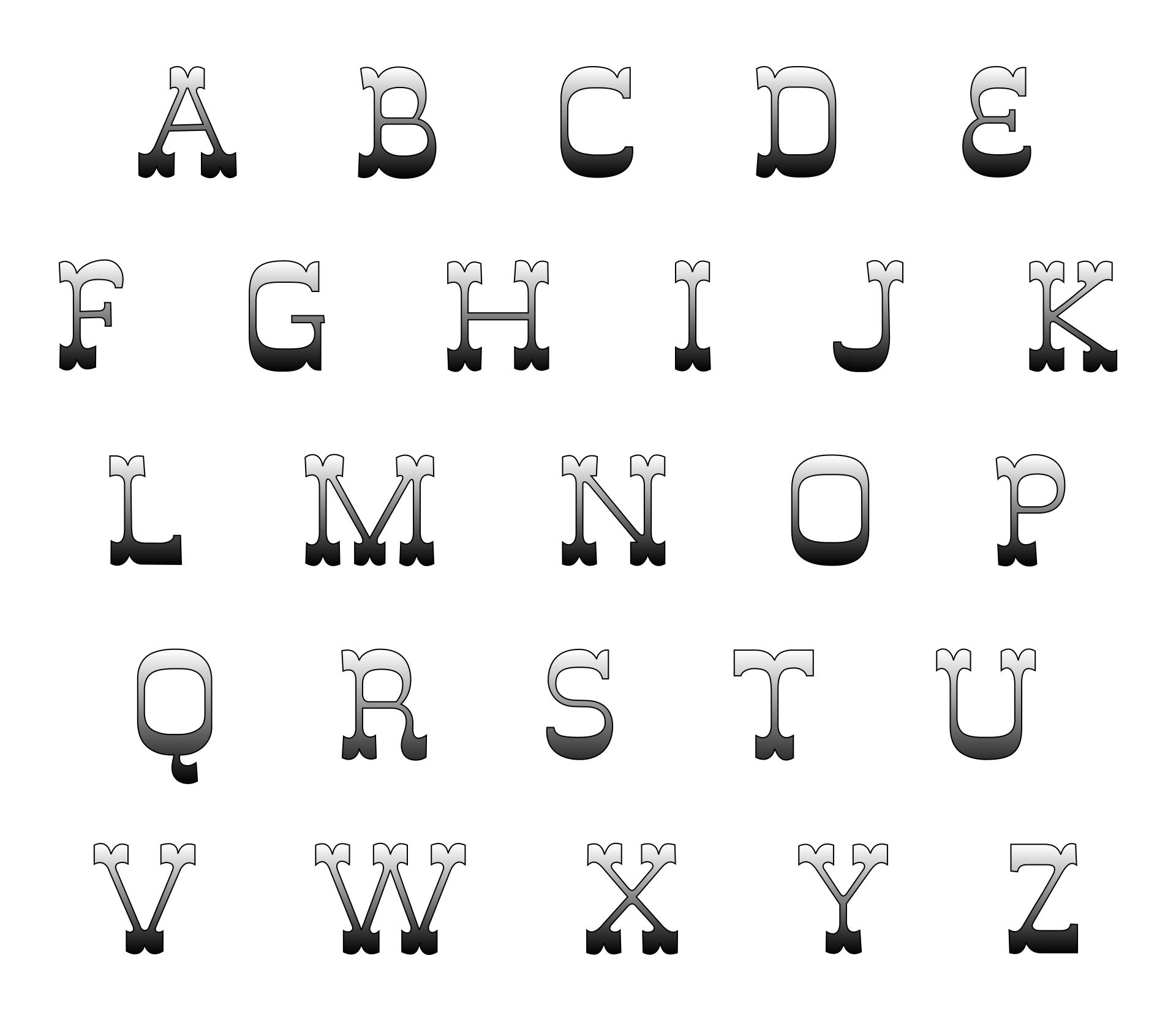 Letter Fonts Alphabet Printable - Templates Printable Free