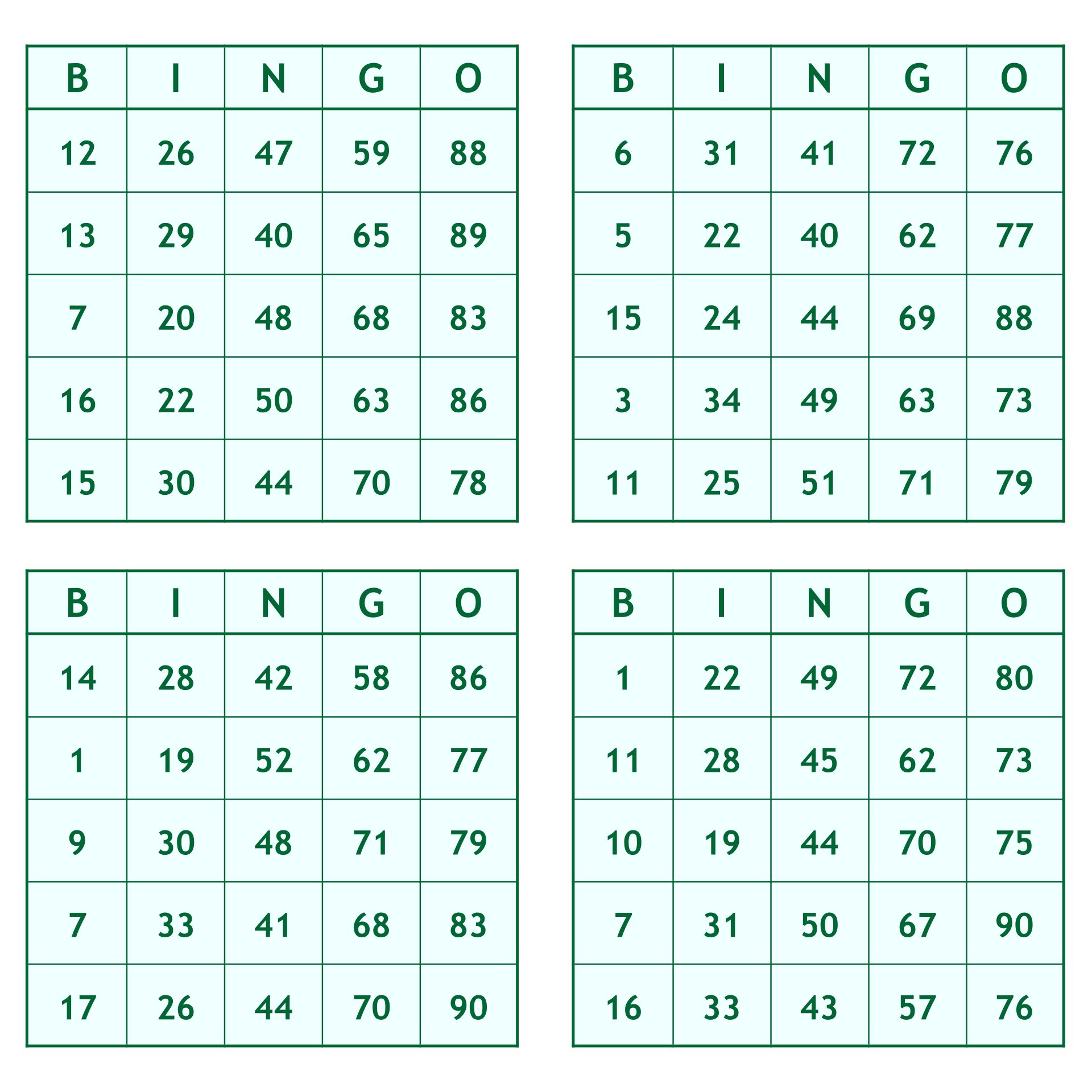 10 Best Printable Bingo Numbers 1 75 - printablee.com