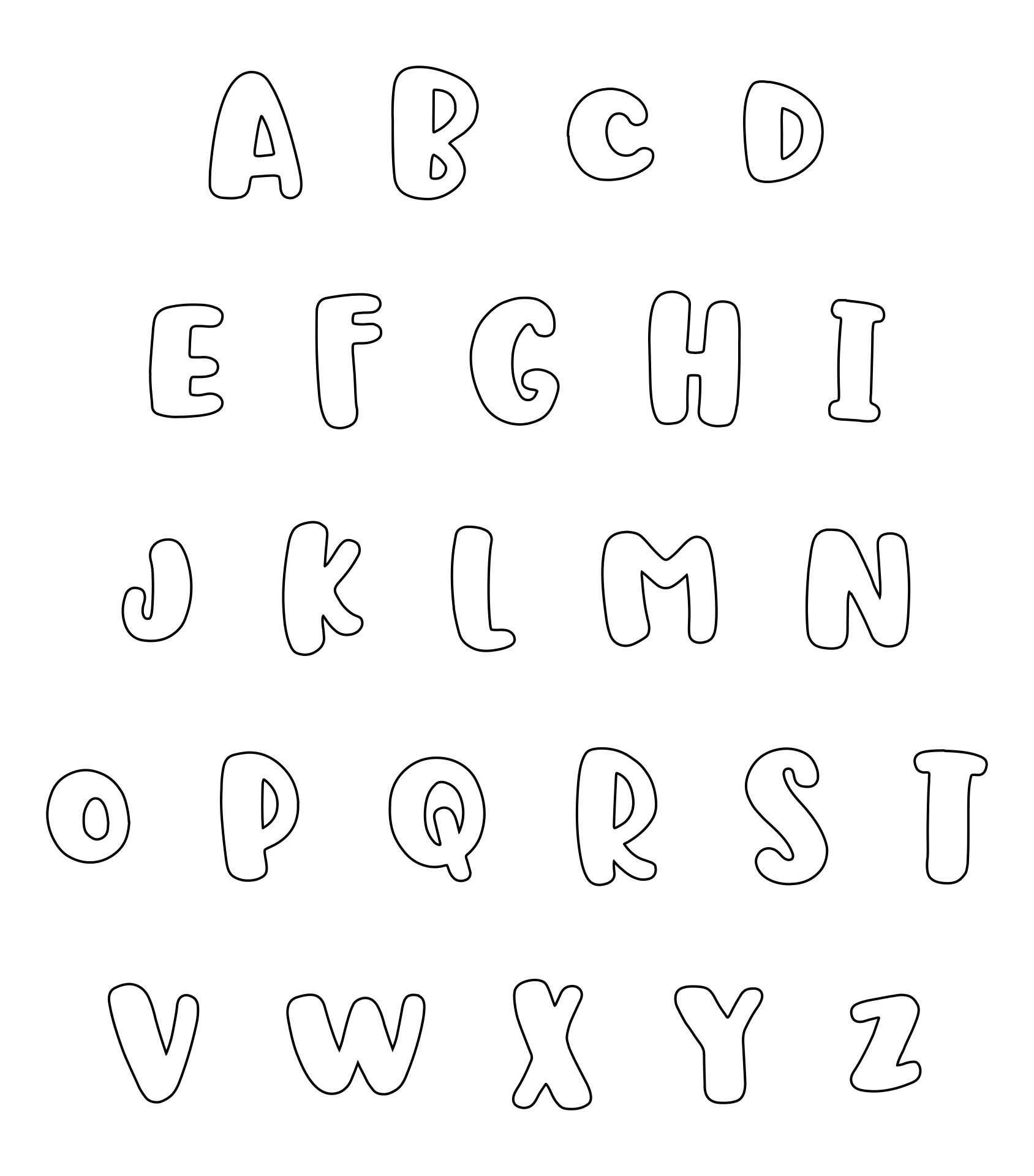 Printable Bubble Letters Alphabet