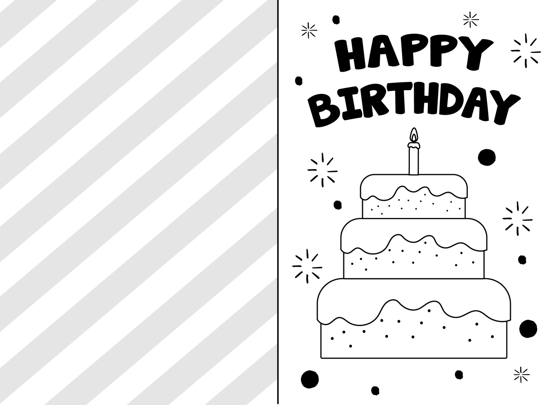 Free Printable Black And White Birthday Cards PRINTABLE TEMPLATES
