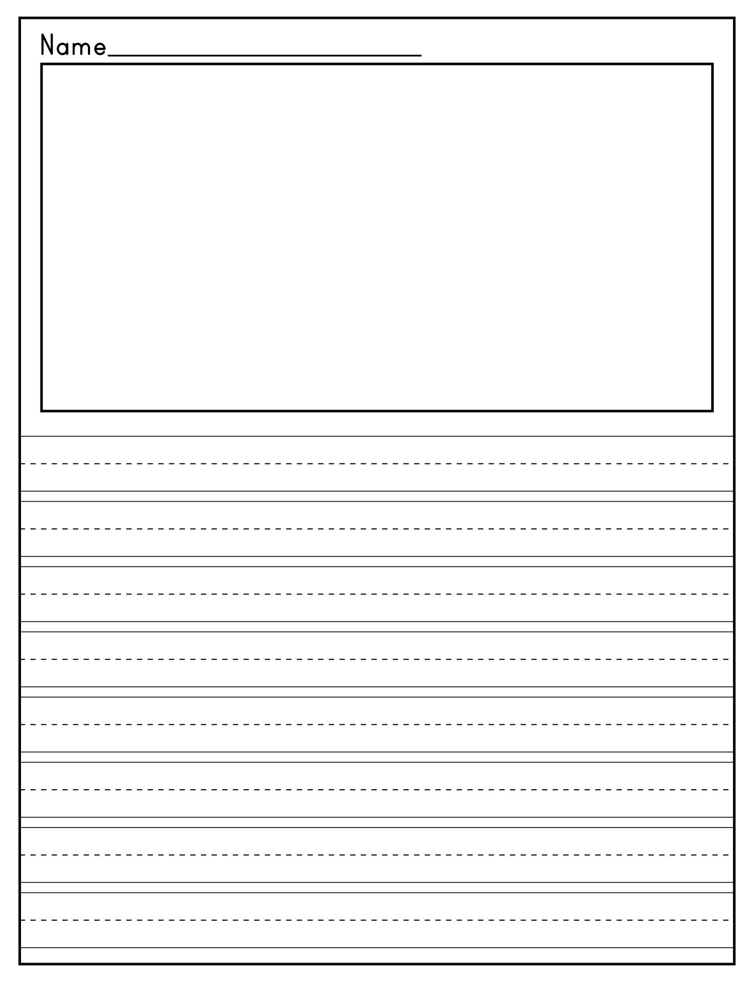 Primary Writing Paper with Picture Box, Journal Template, Lined Writing  Paper