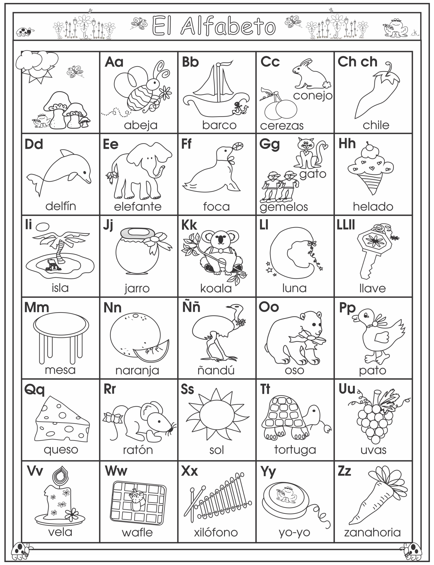 Spanish Alphabet Chart Printable Free Printable Templates