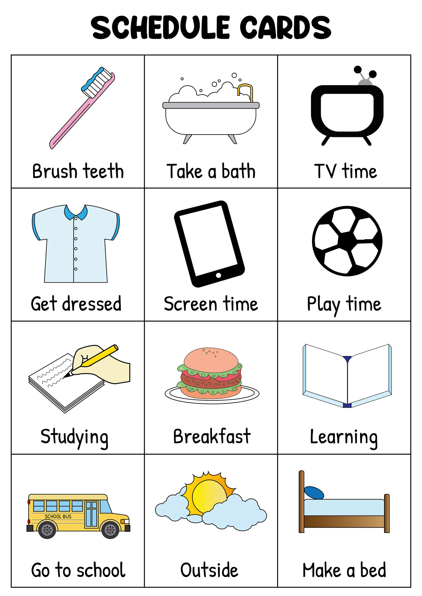 Free Visual Schedule Printables
