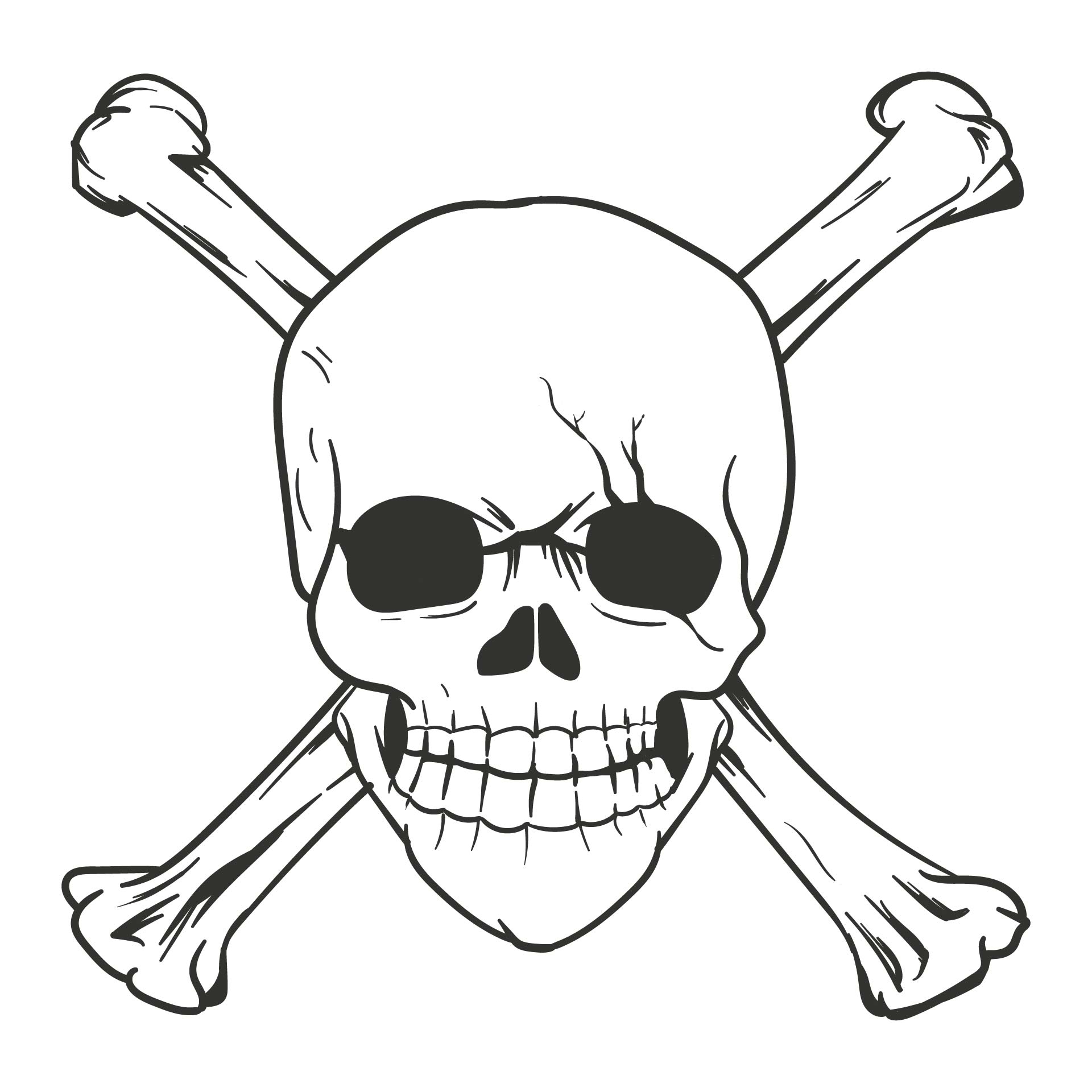 Skull Crossbones Coloring Colouring Sketch Coloring Page