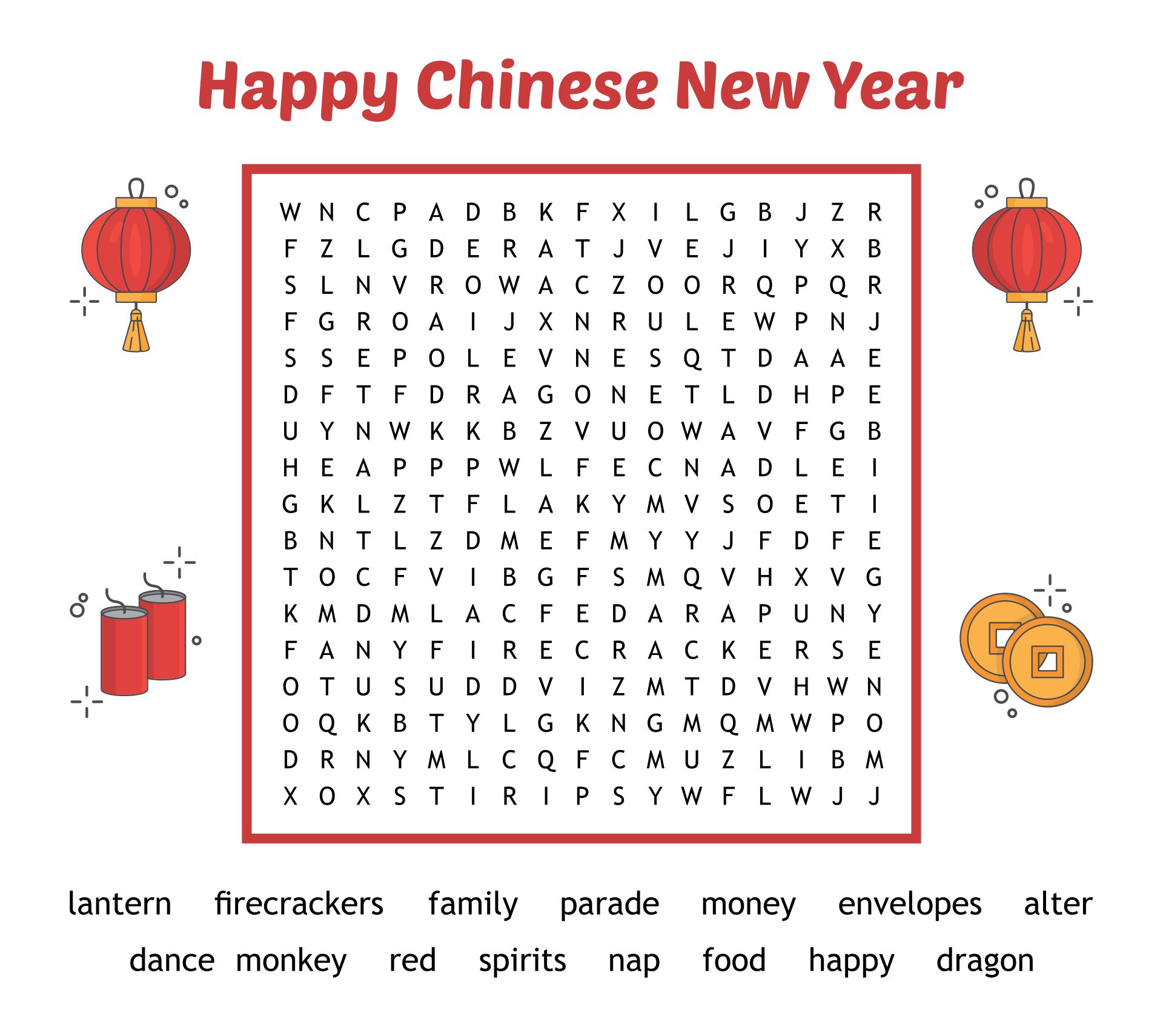 Chinese New Year Puzzles Printable