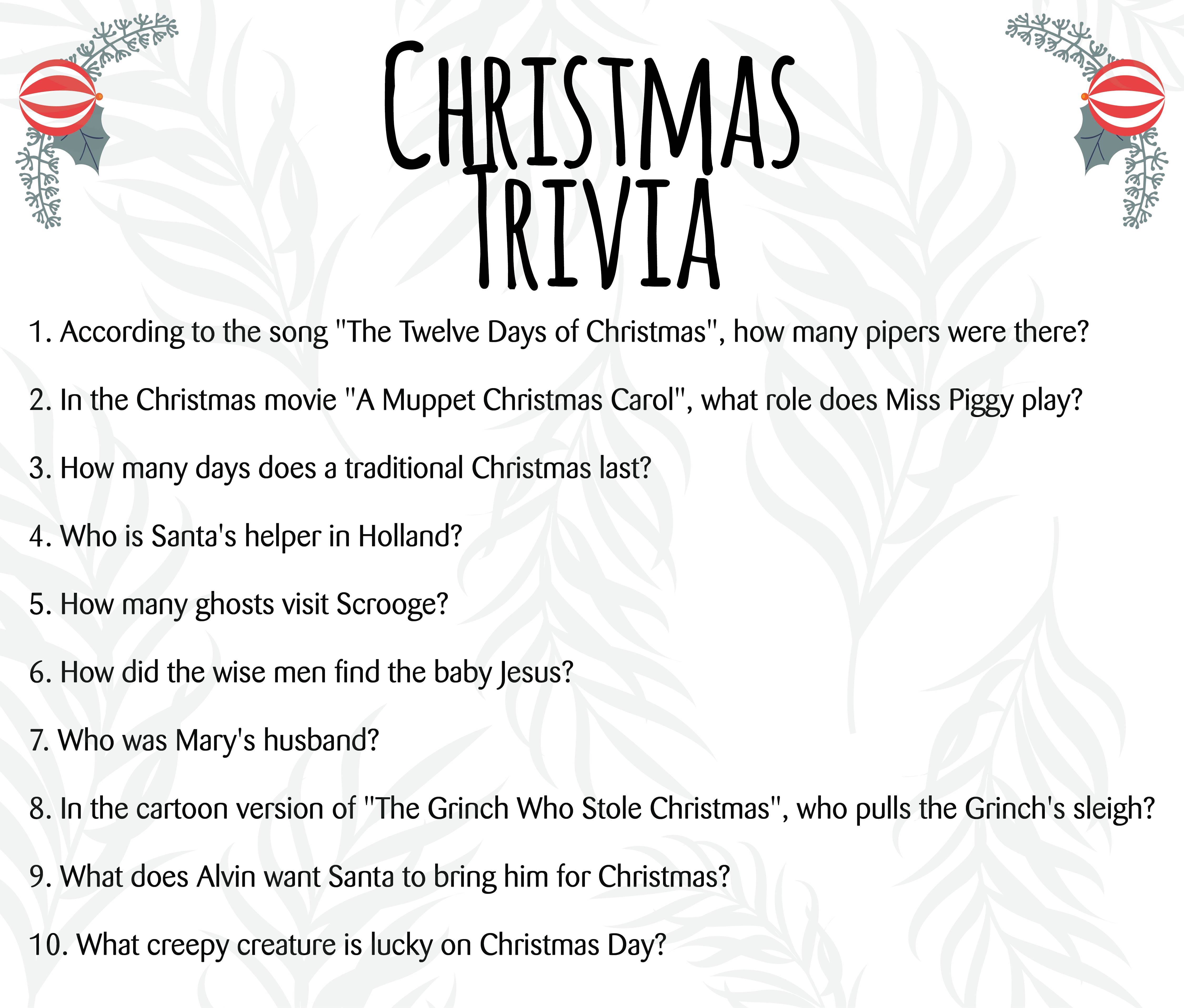 Christmas Trivia Games